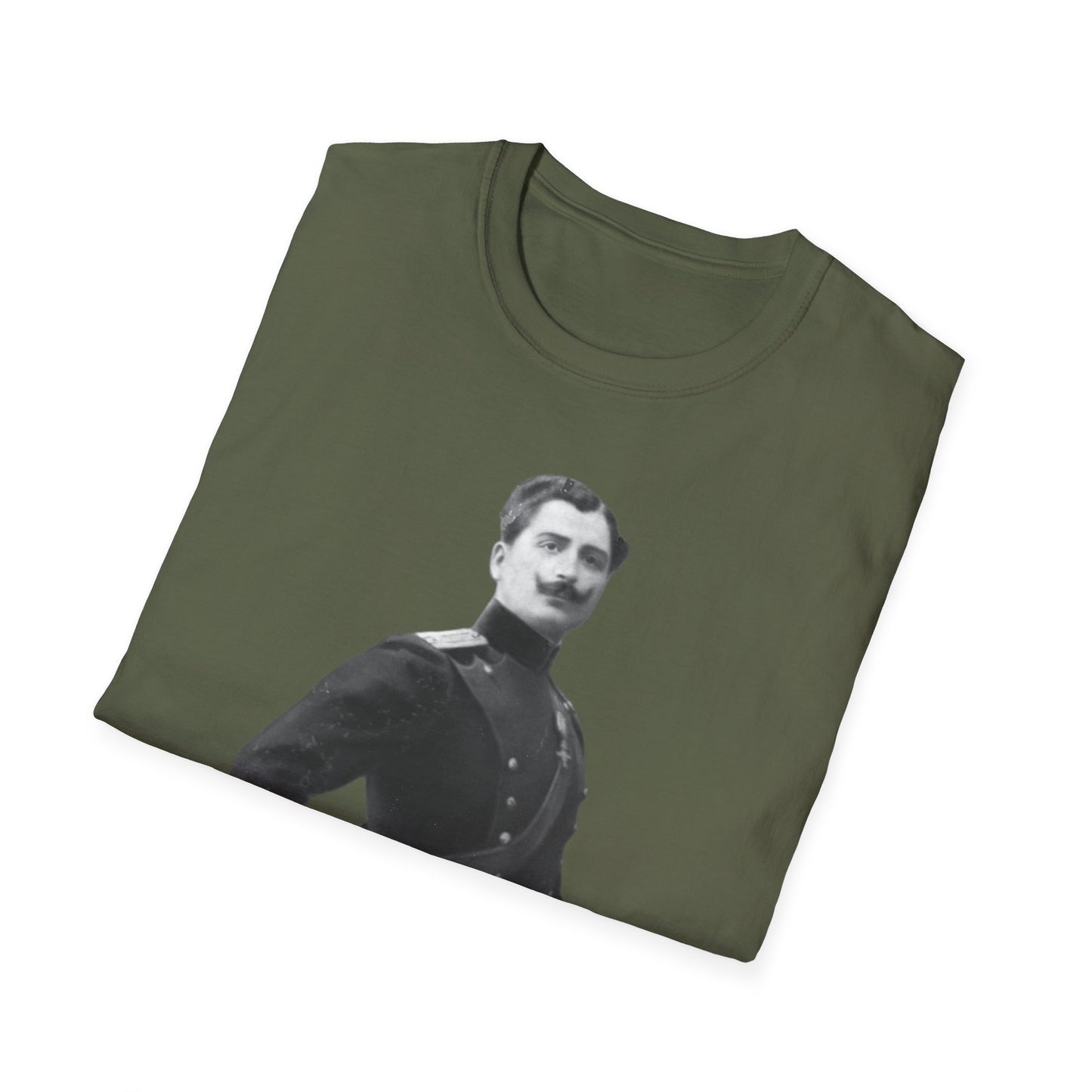 Retro Soldier with Mustache Unisex Softstyle Tee