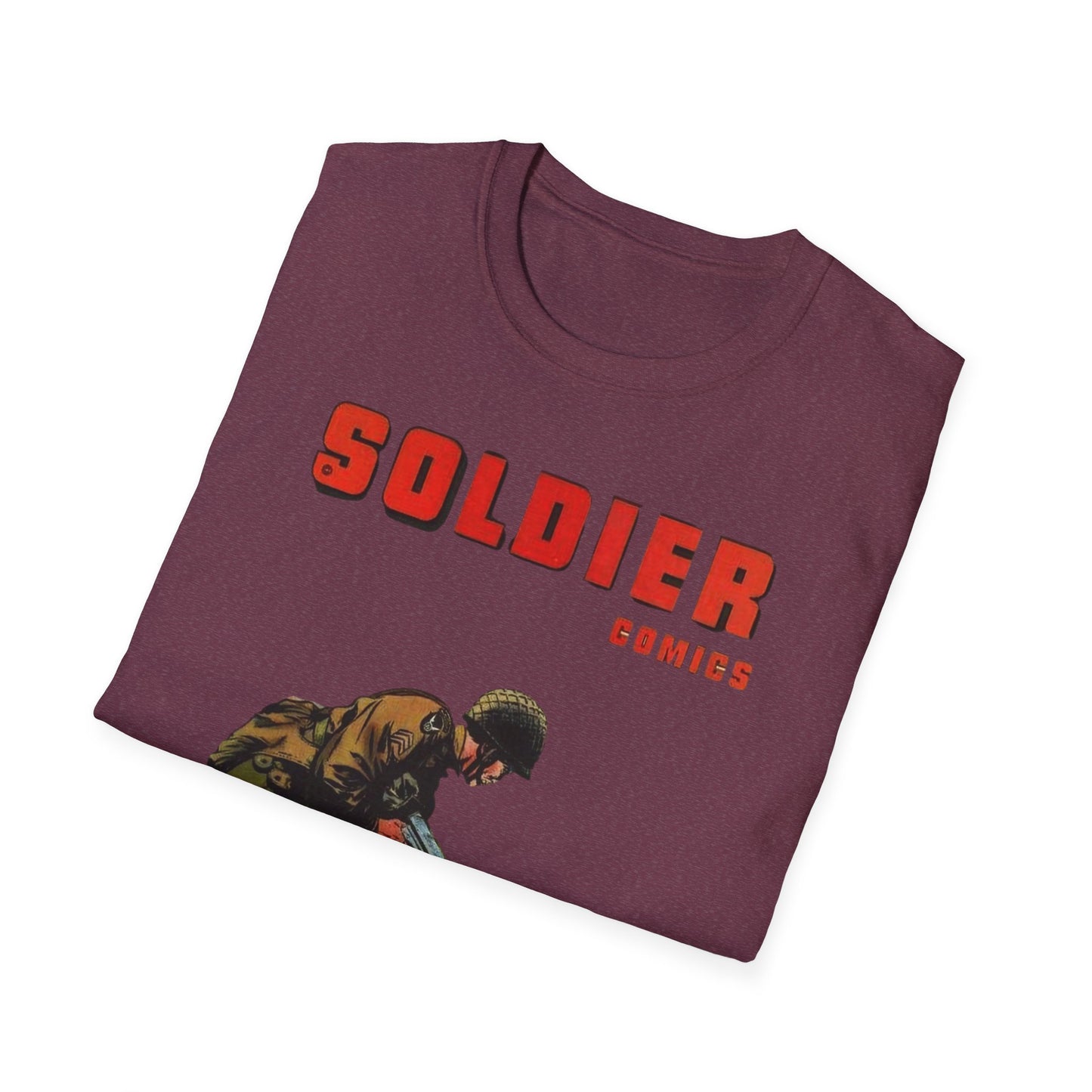 Vintage Retro Soldier Comics Graphic T-Shirt - 100% Cotton Classic Fit Tee