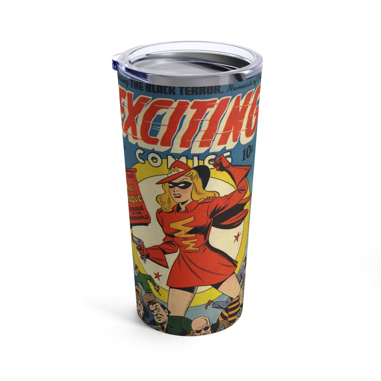 20oz Retro Comic Book Tumbler - Exciting Vintage Design - Old School Male 