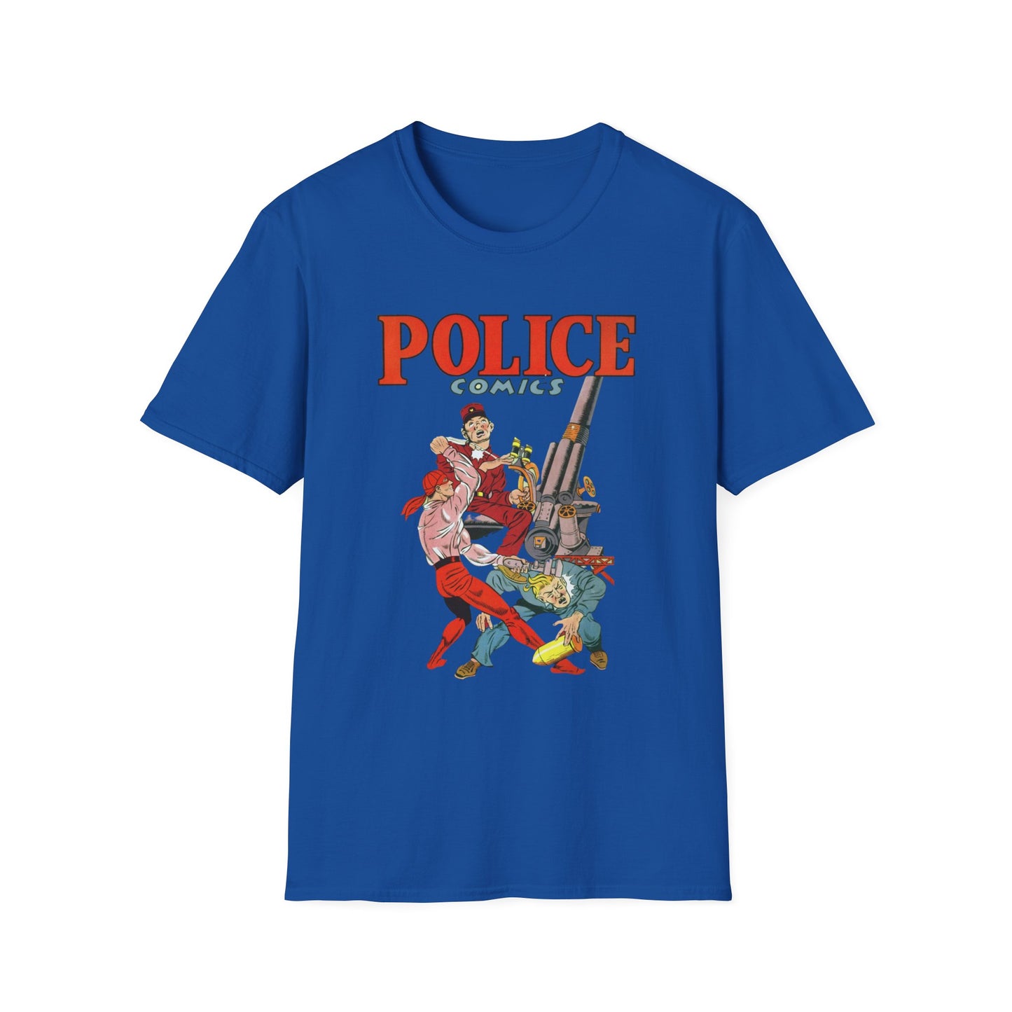 Vintage Retro Police Comics T-Shirt - 100% Cotton, Eco-Friendly, Perfect for Comic Fans