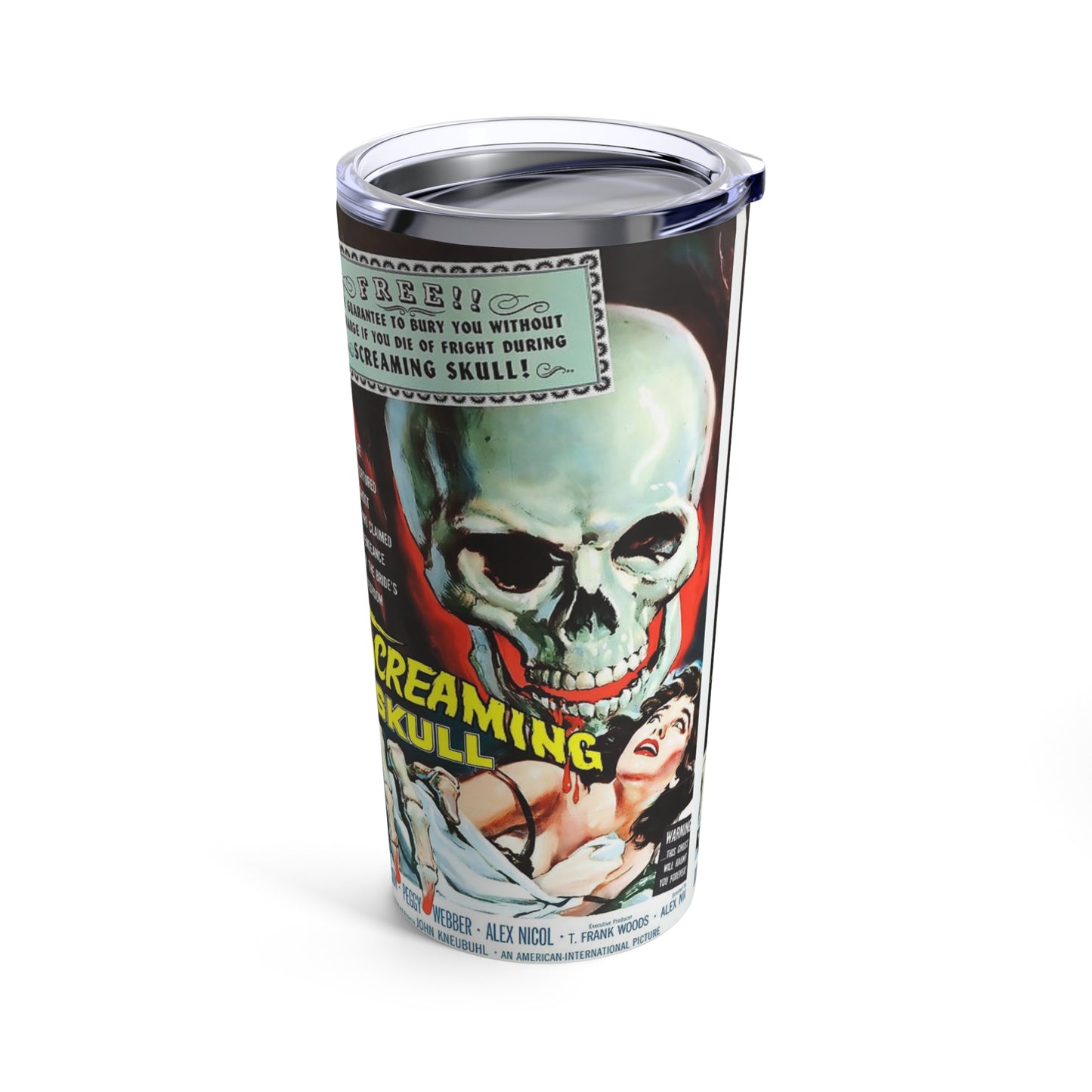 Screaming Skull Film Ad Tumbler 20oz - Old School Male 