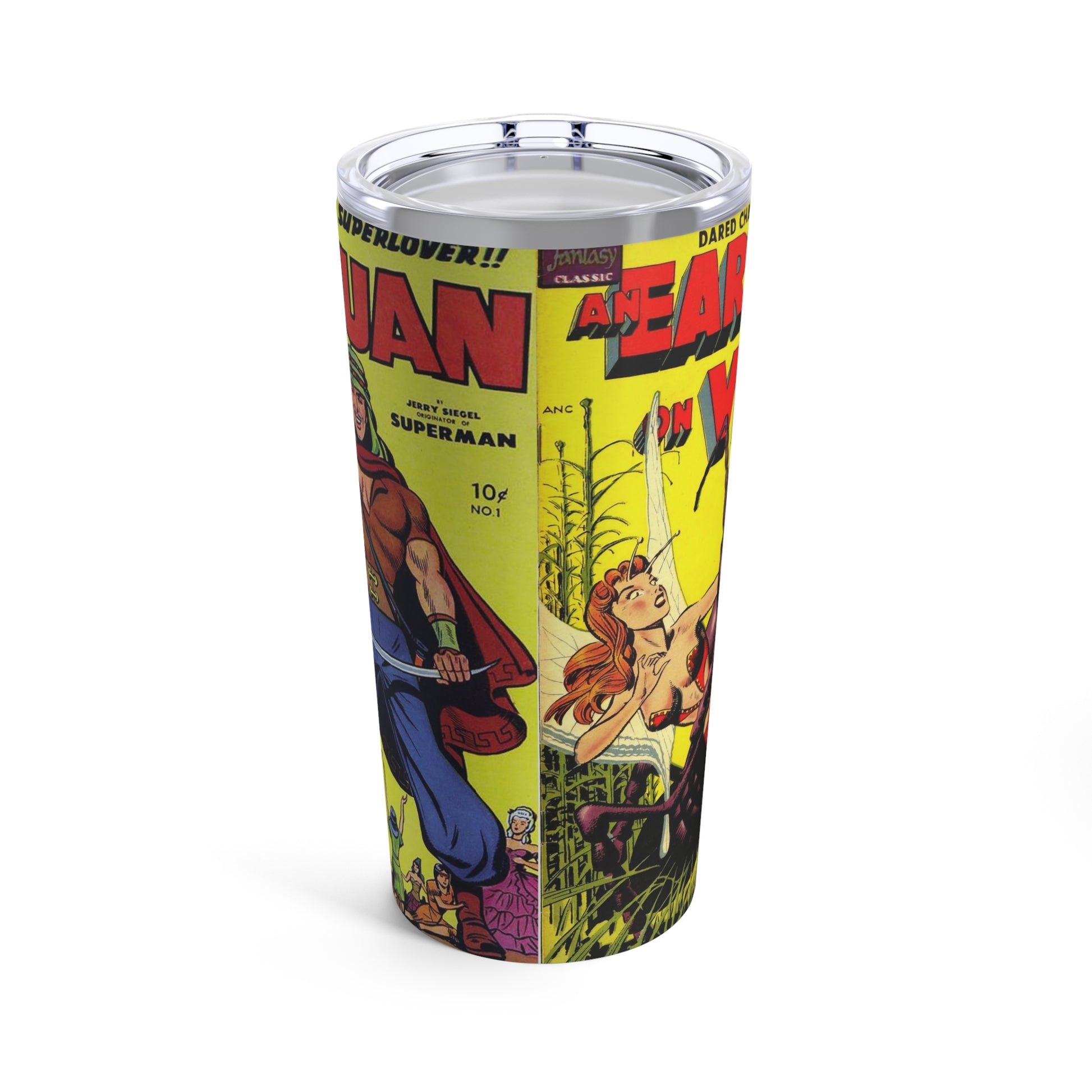 Tumbler Retro Comic Book Cover 20oz - Old School Male 