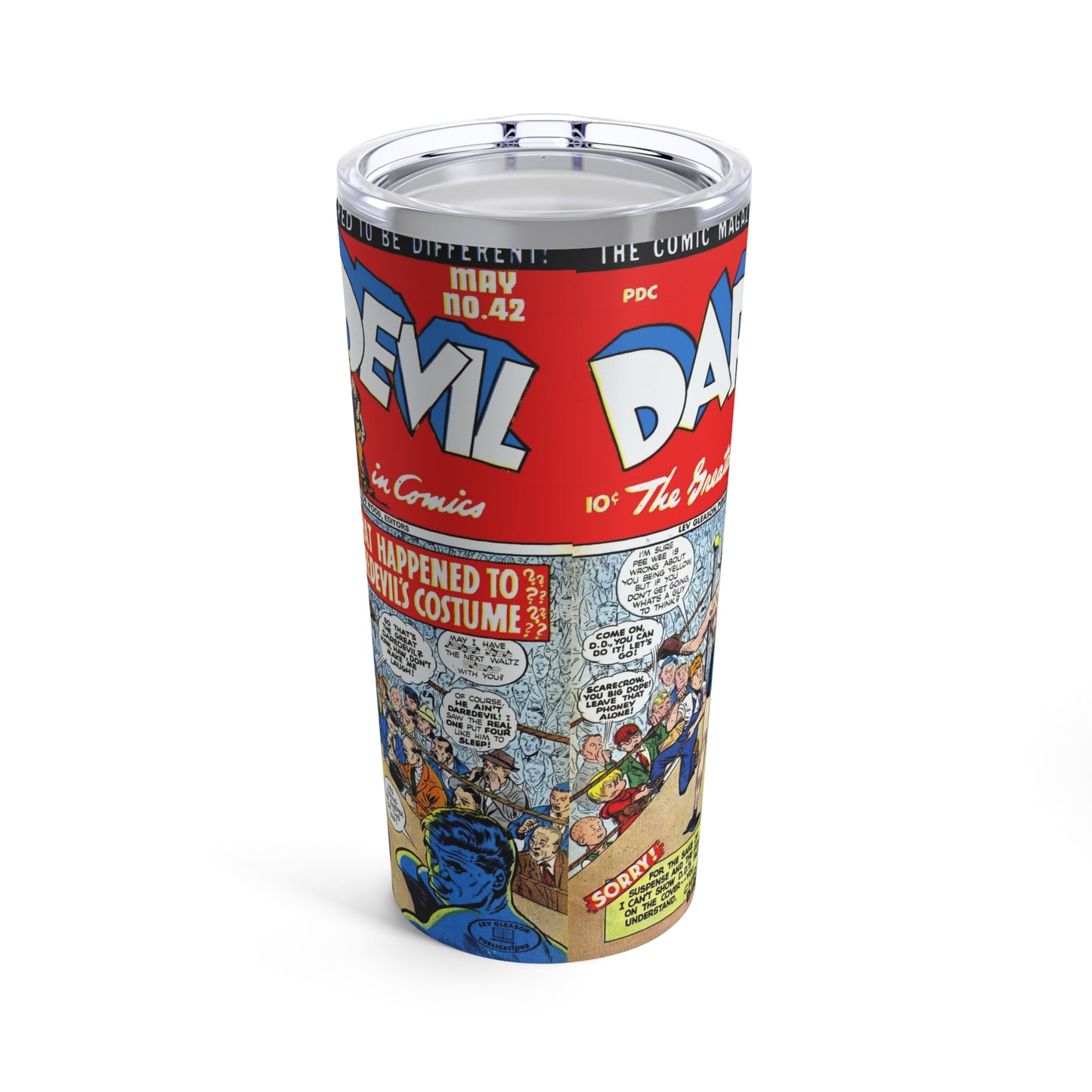 Vintage Daredevil Comic Artwork Insulated Tumbler 20oz - Old School Male 