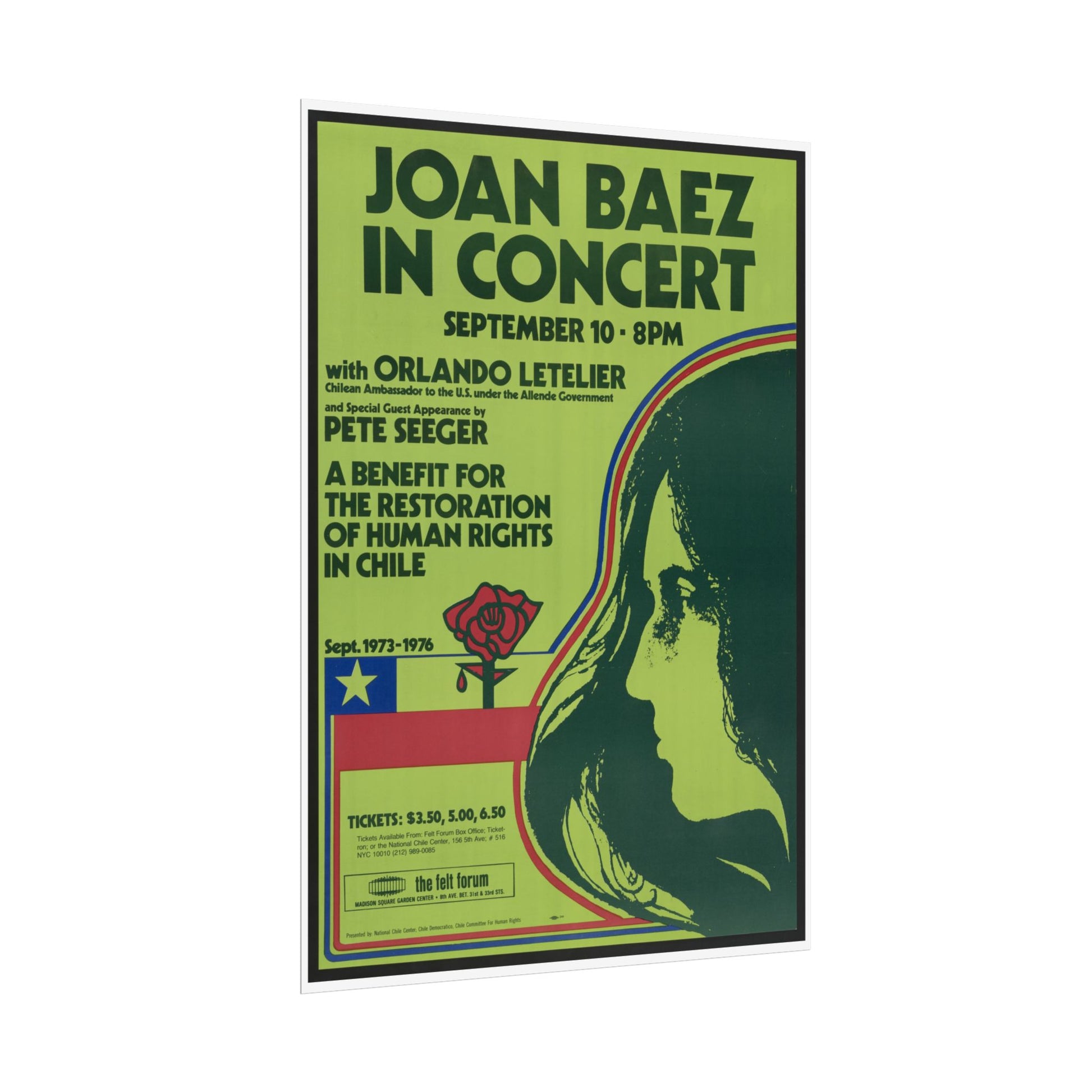 Joan Baez Benefit Concert Poster - Old School Male 