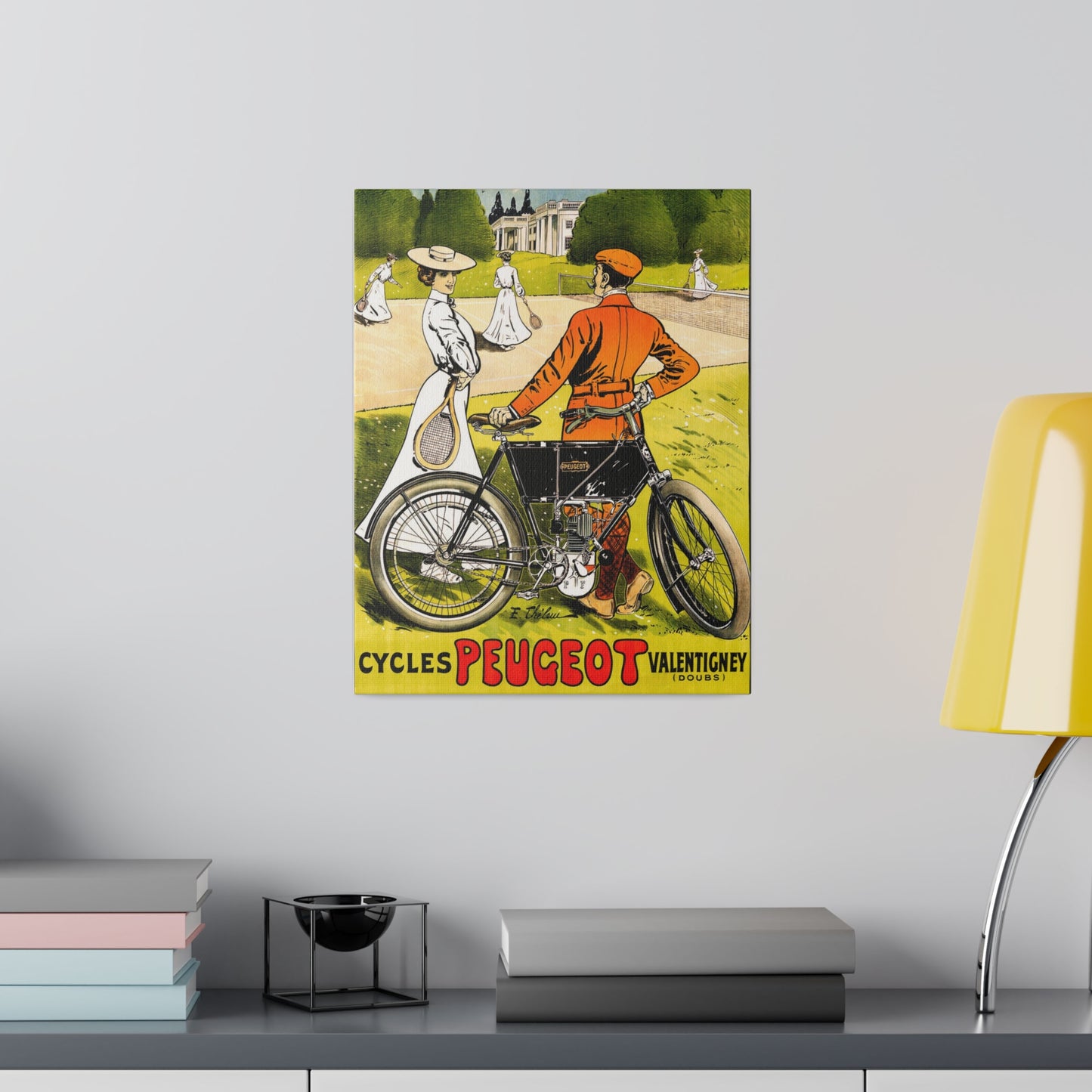 Vintage Peugeot Bicycle Ad Canvas Print - Old School Male 