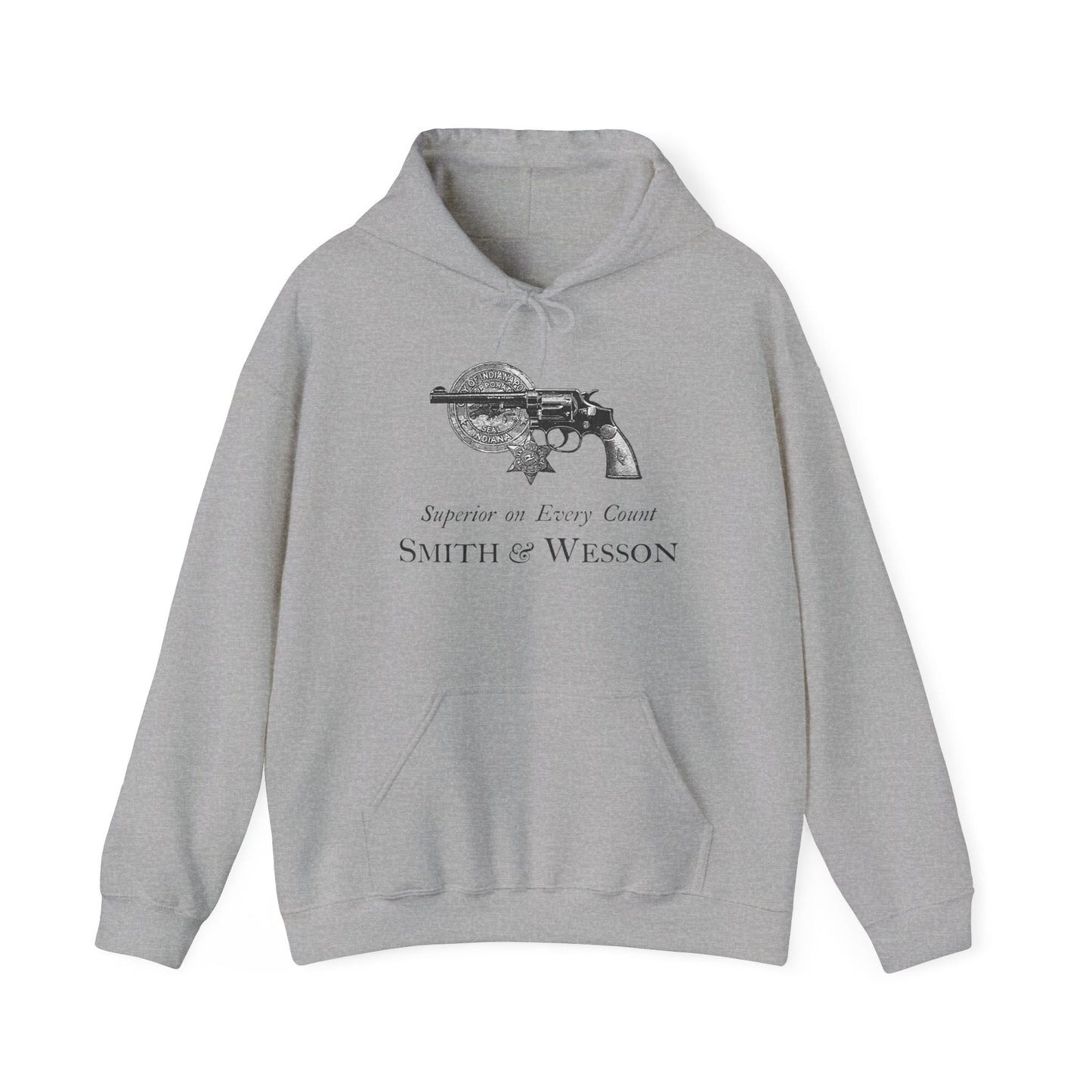 Vintage Smith and Wesson Hoodie - Cozy Ad Design with Kangaroo Pocket & Custom Fit