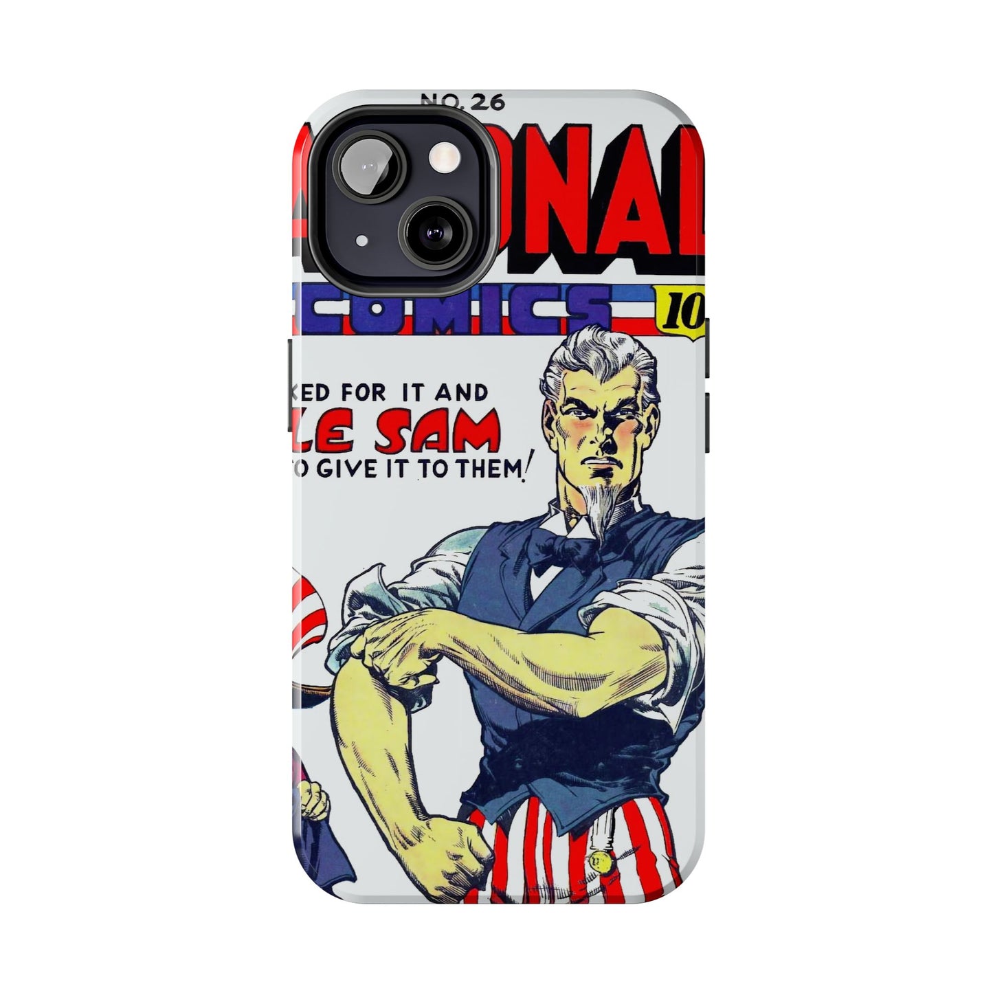 Vintage Comic Art Durable Phone Cases - Old School Male 