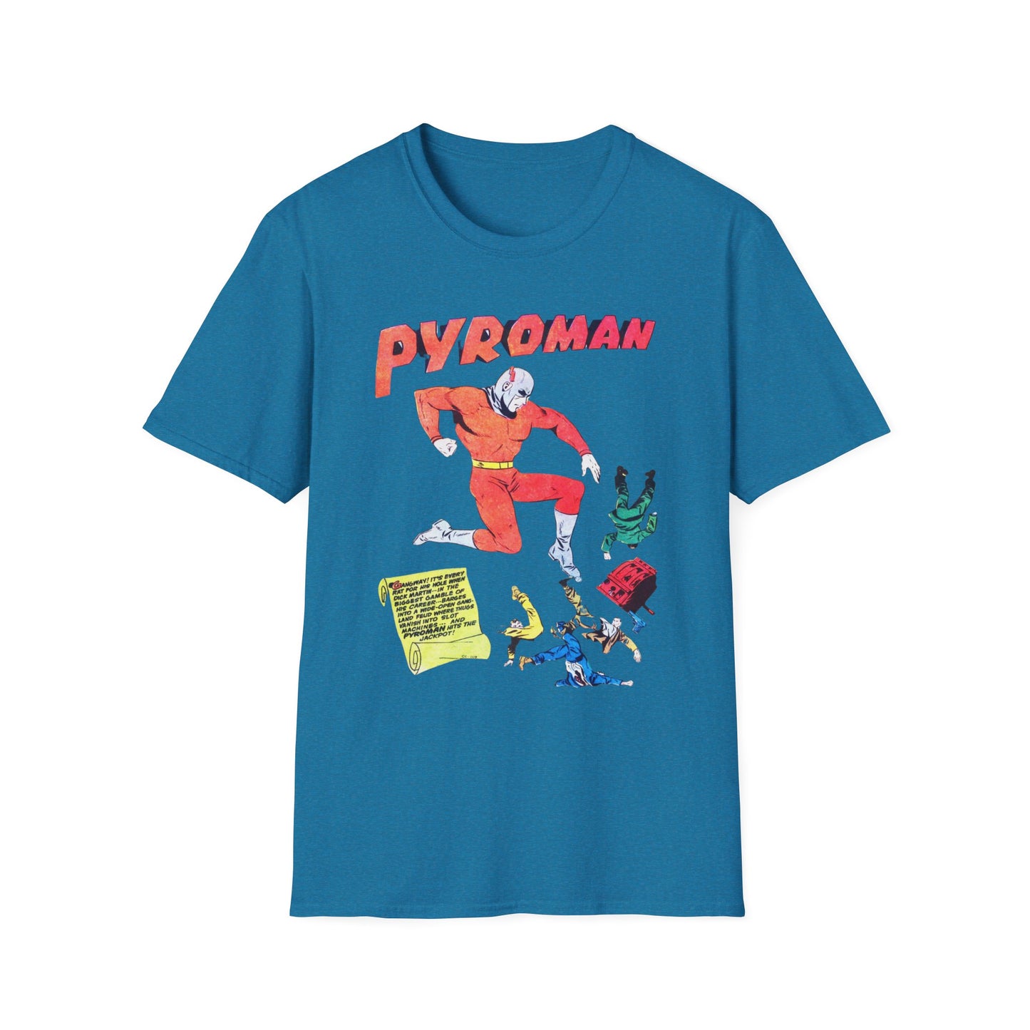 Retro Pyroman Comic Character T-Shirt - 100% Cotton, Classic Fit, Perfect for Comic Fans