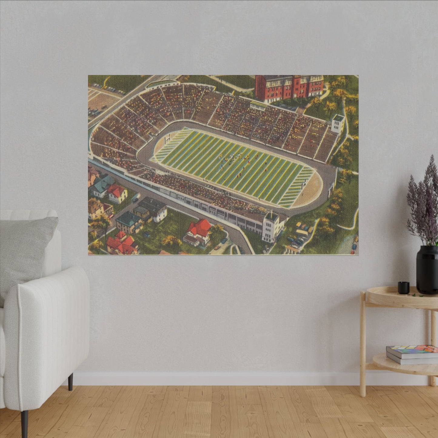 Aerial Canvas Art - West Virginia Mountaineer Football Stadium Print