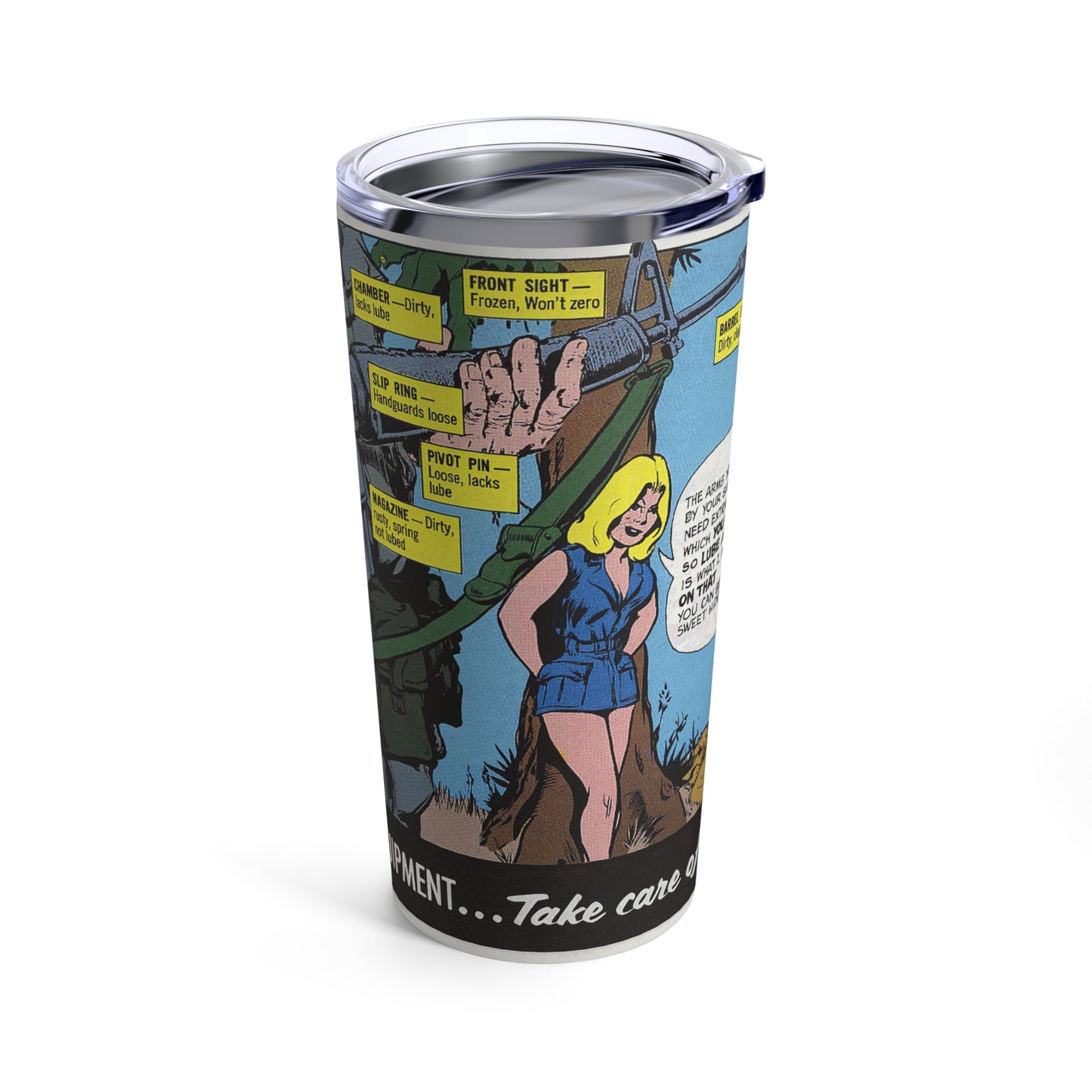 Joe's Dope Sheet Army Comic Adventure Tumbler - 20oz Insulated Drinkware - Old School Male 