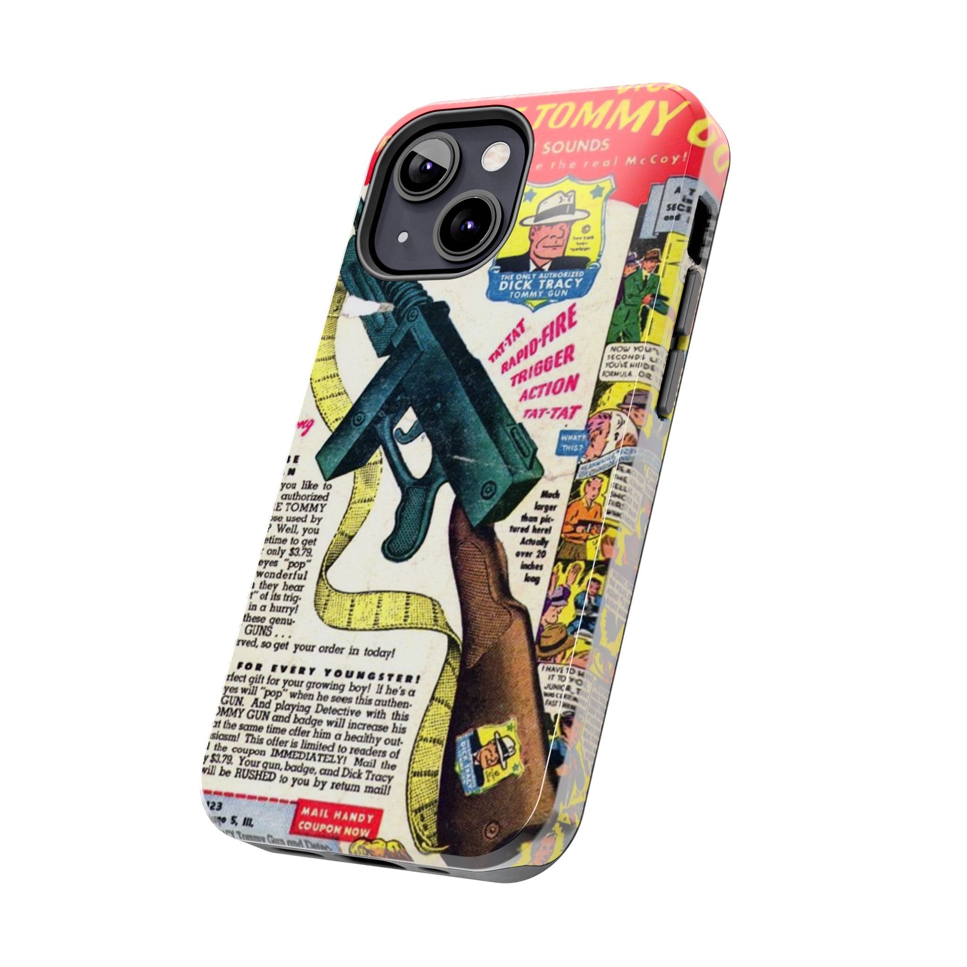 Dick Tracy Tommy Gun Vintage-Inspired Tough Phone Cases - Old School Male 