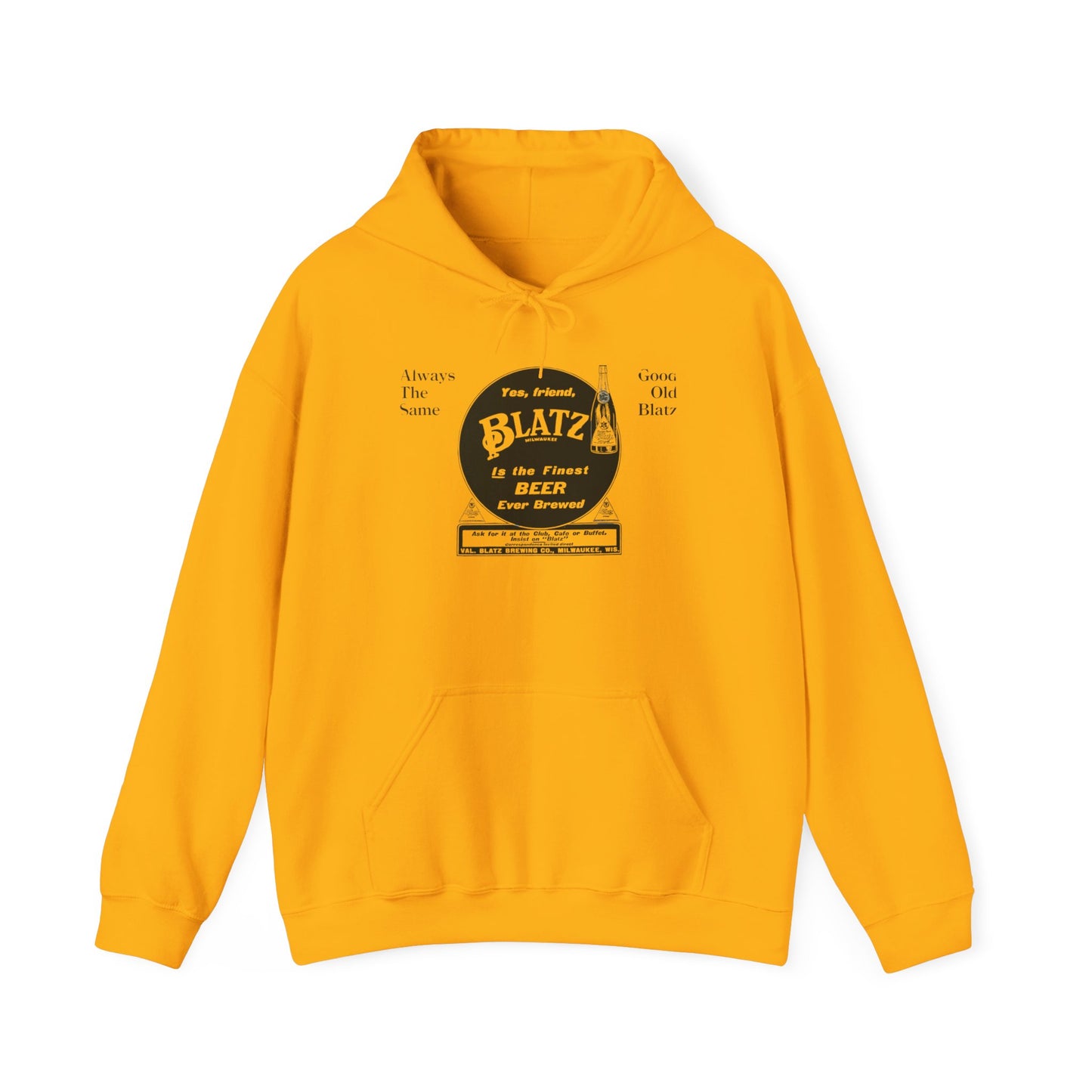 Blatz Beer Hoodie - Vintage Unisex Sweatshirt with Kangaroo Pocket & Adjustable Hood