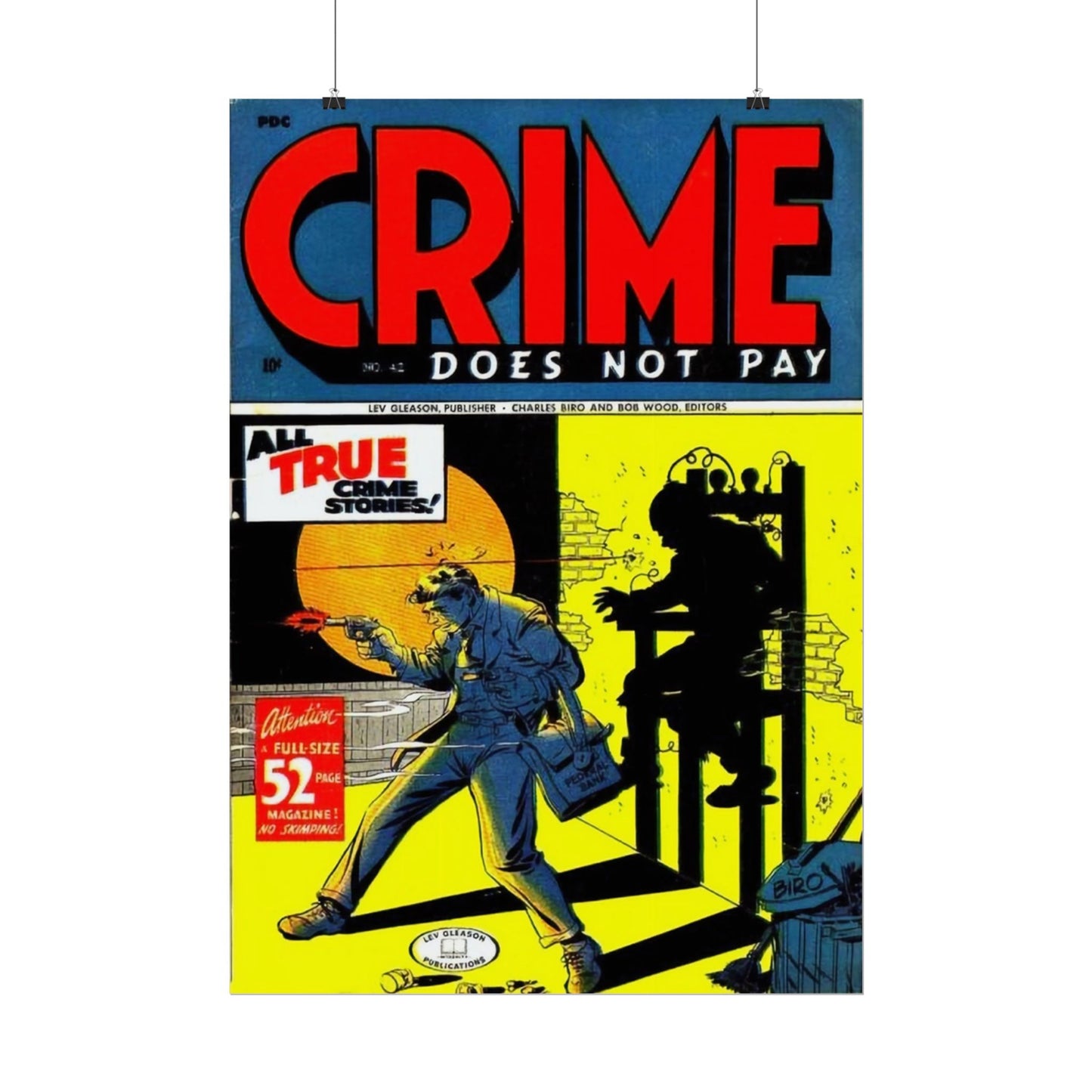 Retro Crime Does Not Pay Comic Book Cover Poster