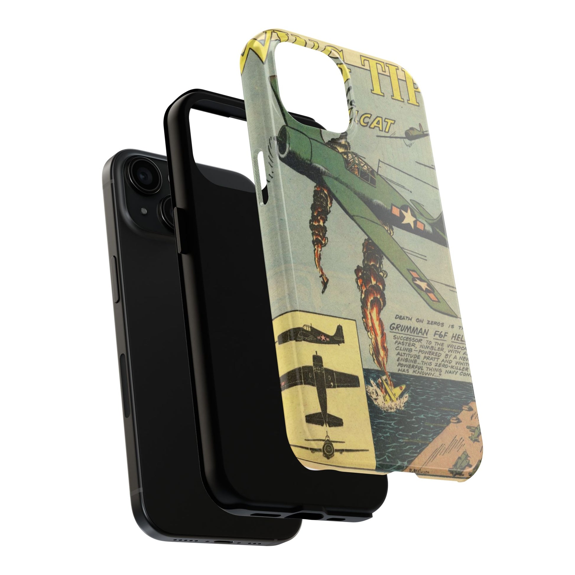 Retro Wings Comic Page Tough Phone Cases - Old School Male 