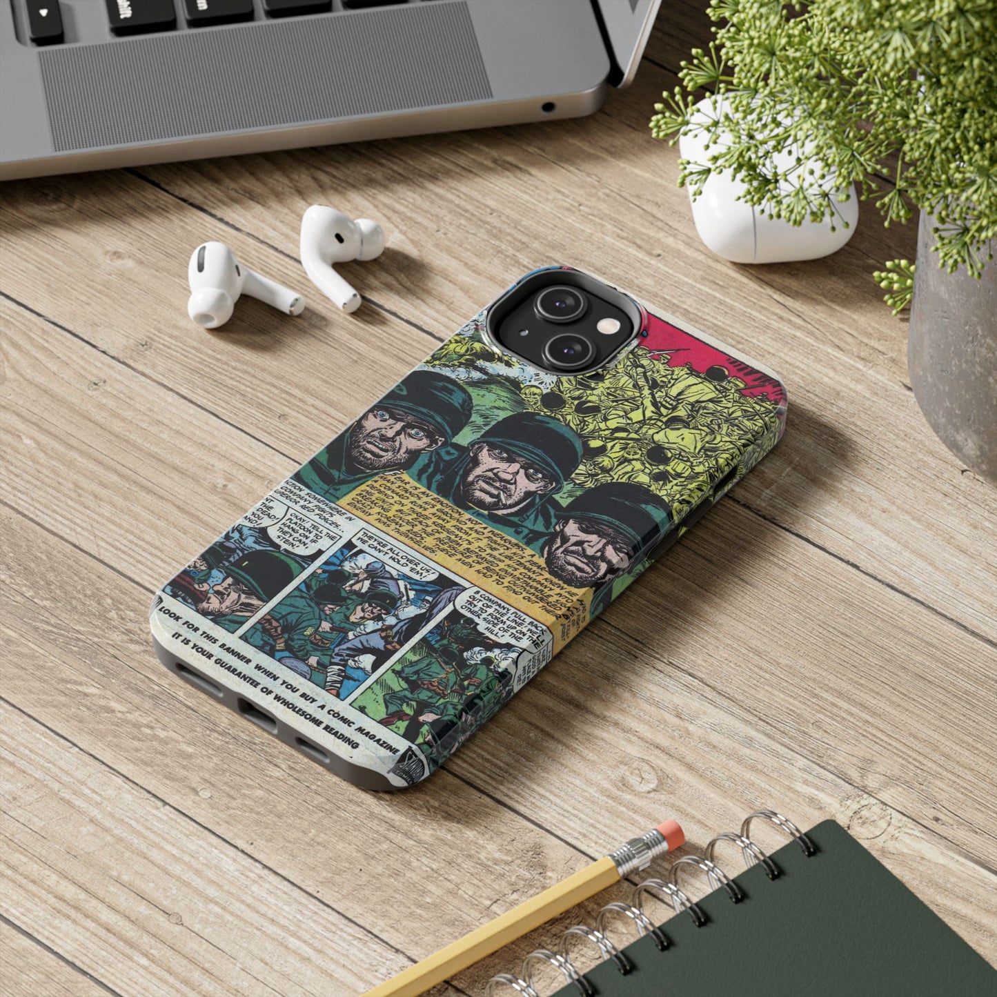 Vintage Military Comic-Inspired Phone Case