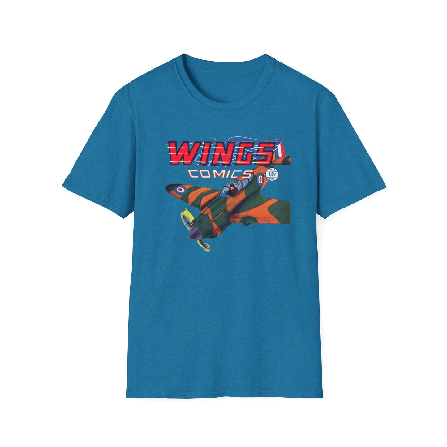 Retro Wings Comics Tee - 100% Cotton Classic Fit T-Shirt for Comic Fans and Vintage Lovers