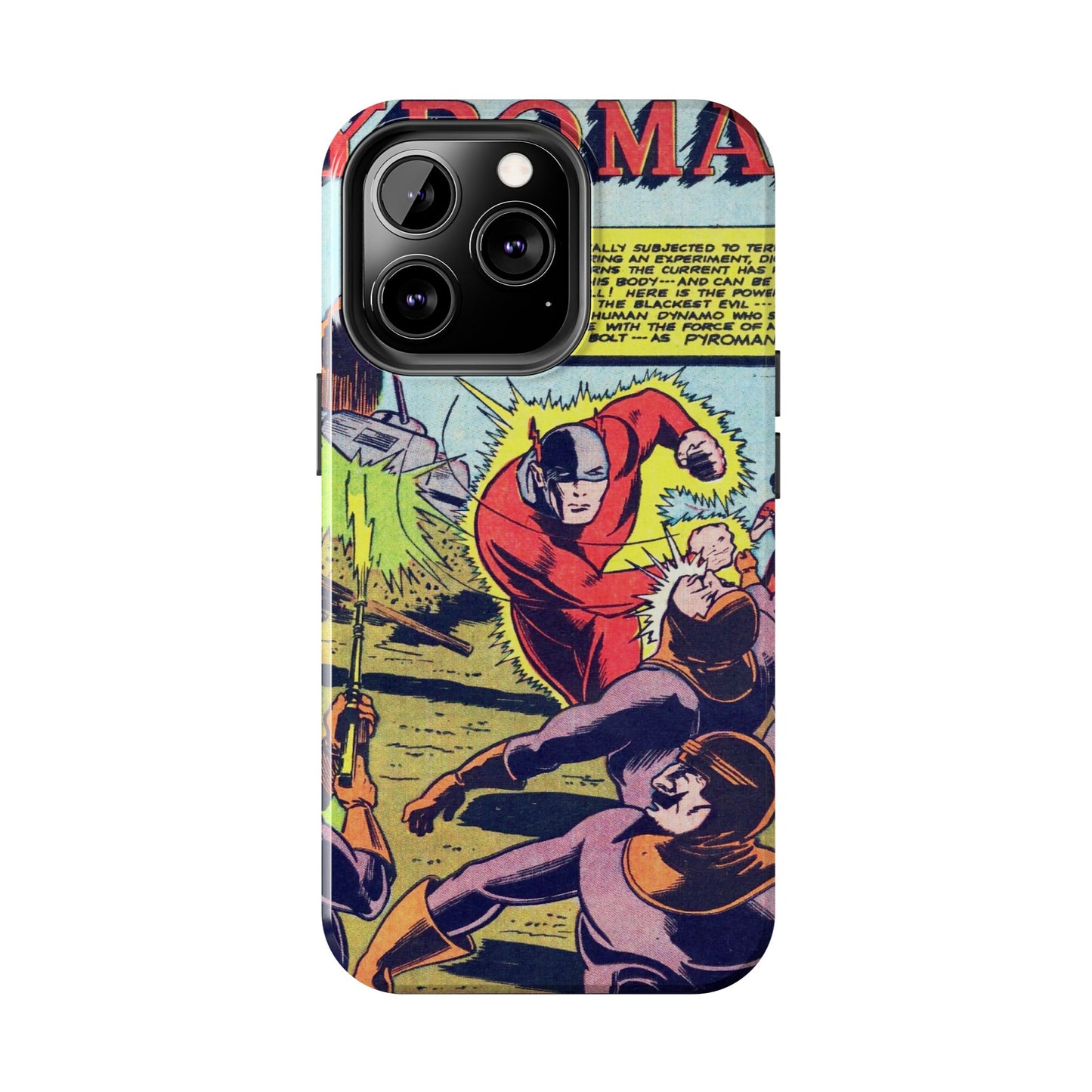 Vintage Pyroman Comic Page Durable Phone Cases - Old School Male 