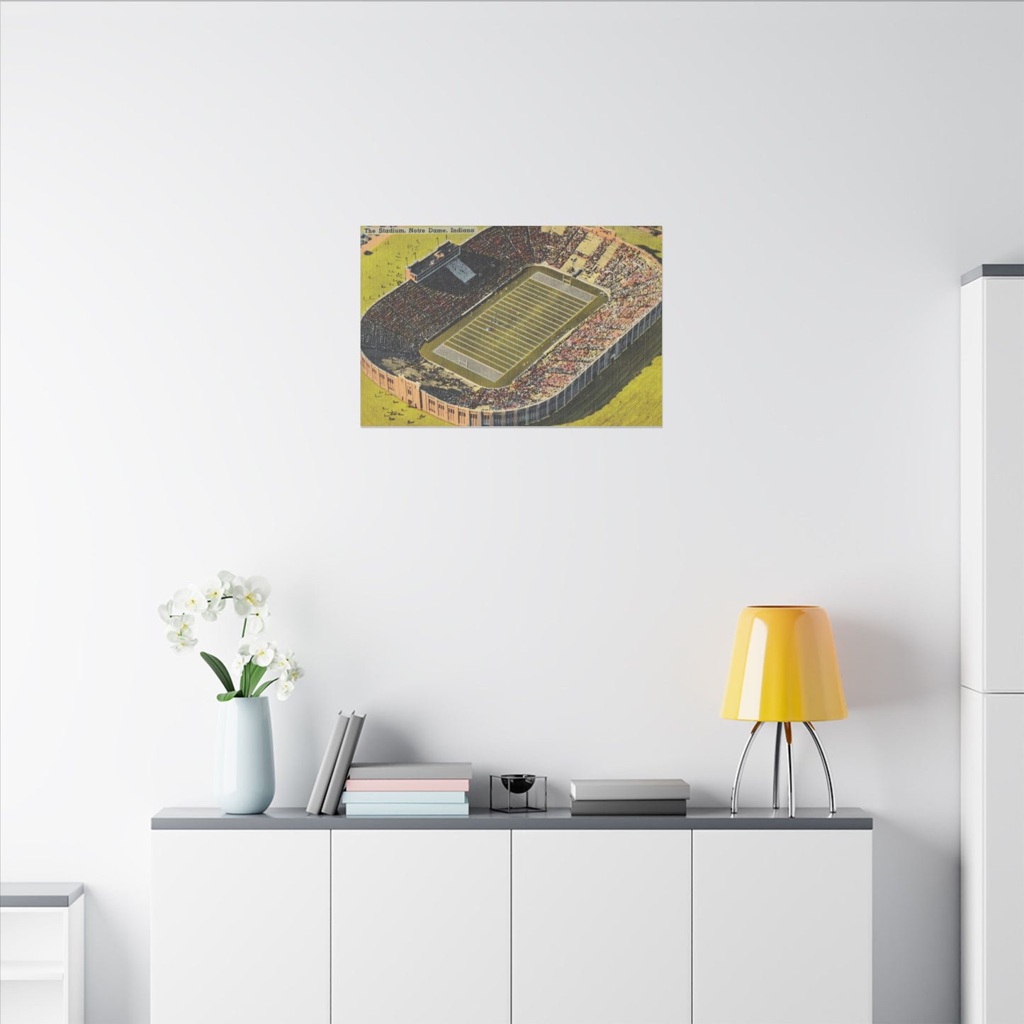 Aerial Canvas Art - Notre Dame University Stadium Illustration