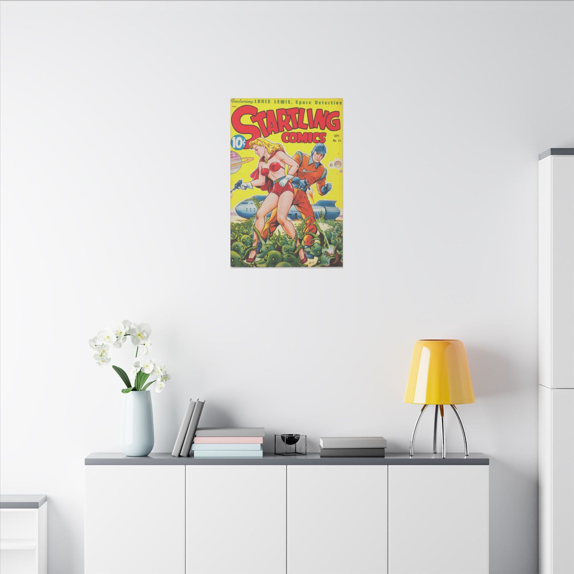 Vintage Comic Art Matte Canvas Print, Stretched, 0.75" (Multiple Sizes Available) - Old School Male 