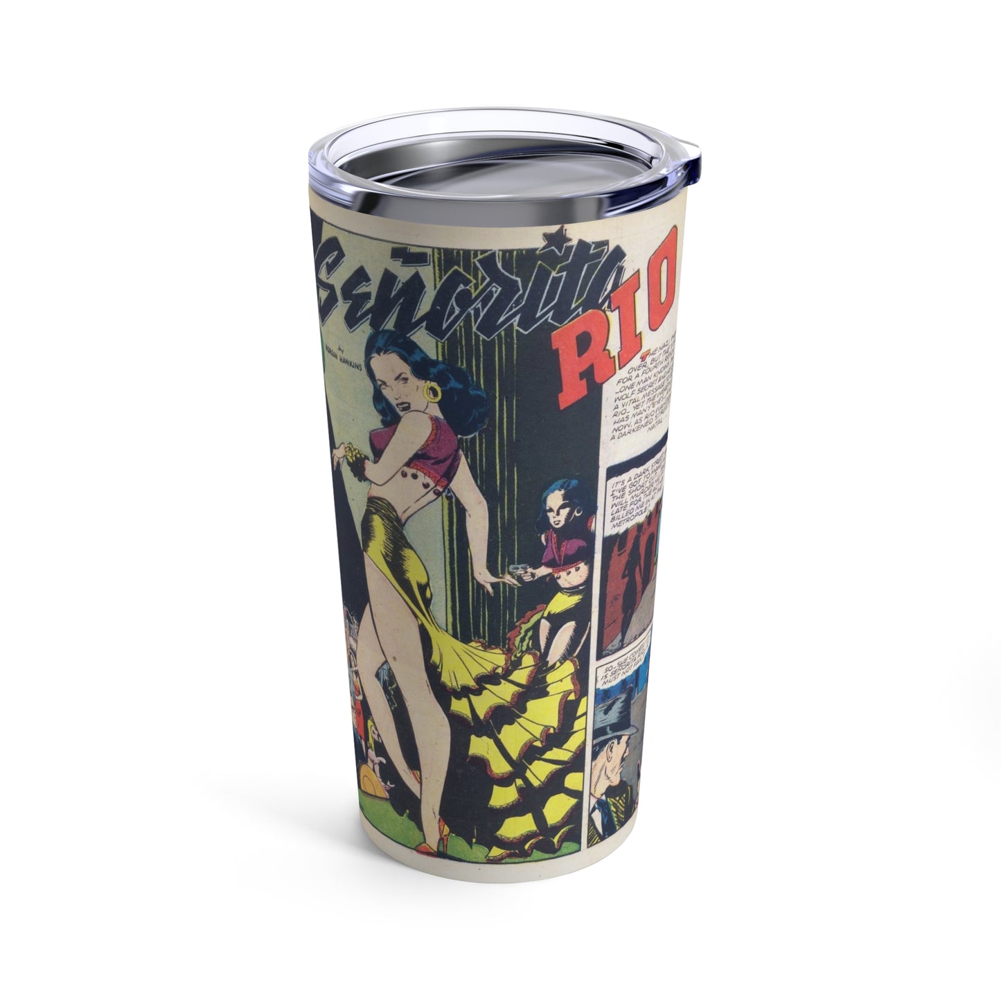 Chic Vintage Comic-Inspired 20oz Tumbler Featuring an Elegant Lady