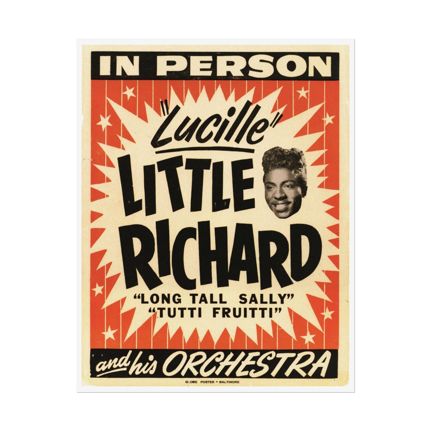 Retro Little Richard Concert Poster Poster Print - Old School Male 