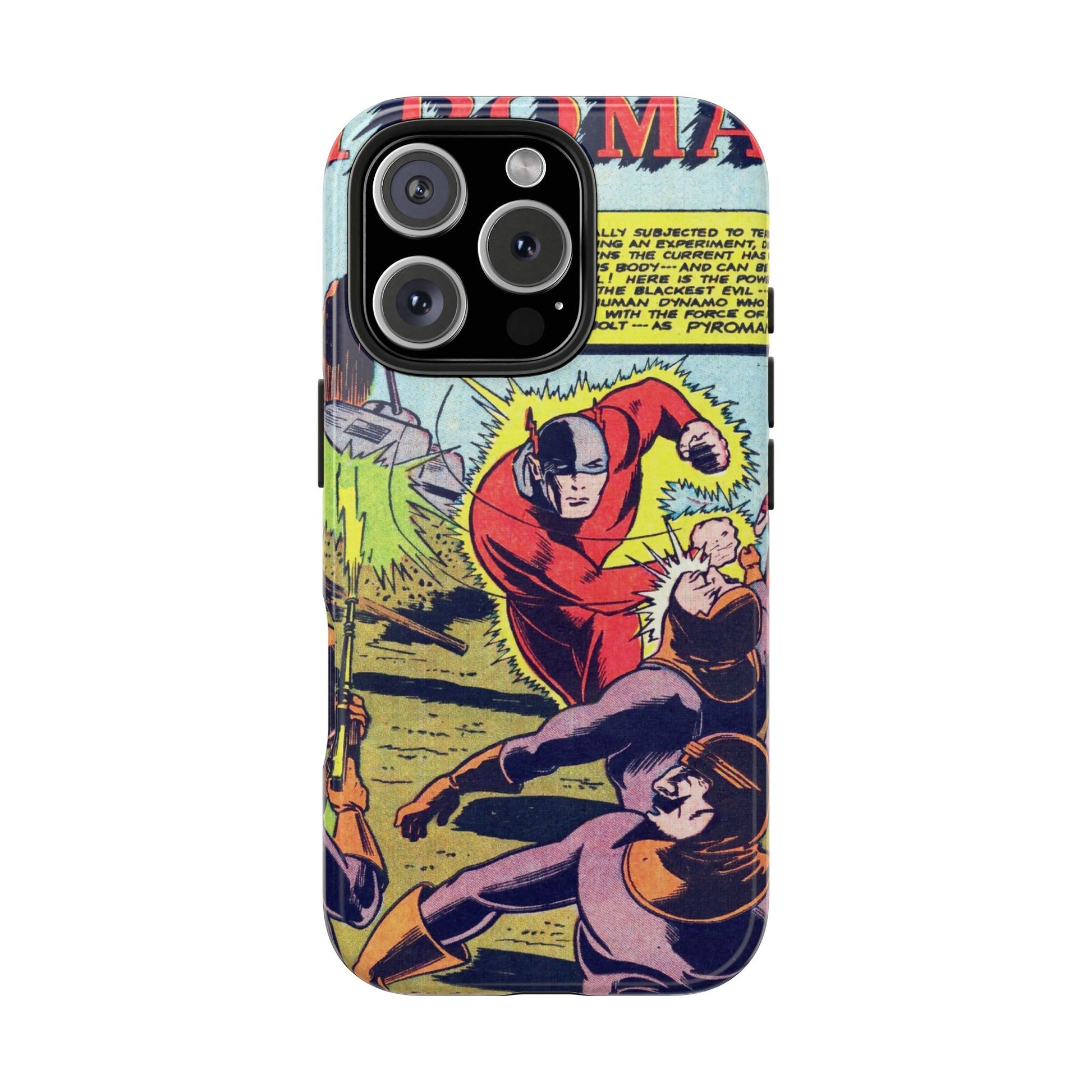 Vintage Pyroman Comic Page Durable Phone Cases - Old School Male 