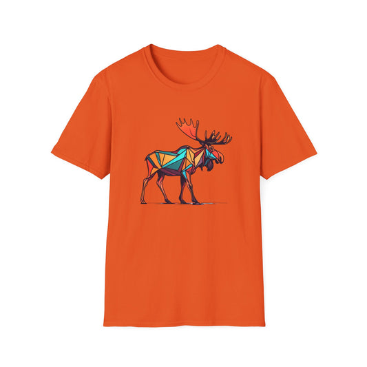 Colorful Moose Unisex Softstyle T-Shirt - Old School Male 