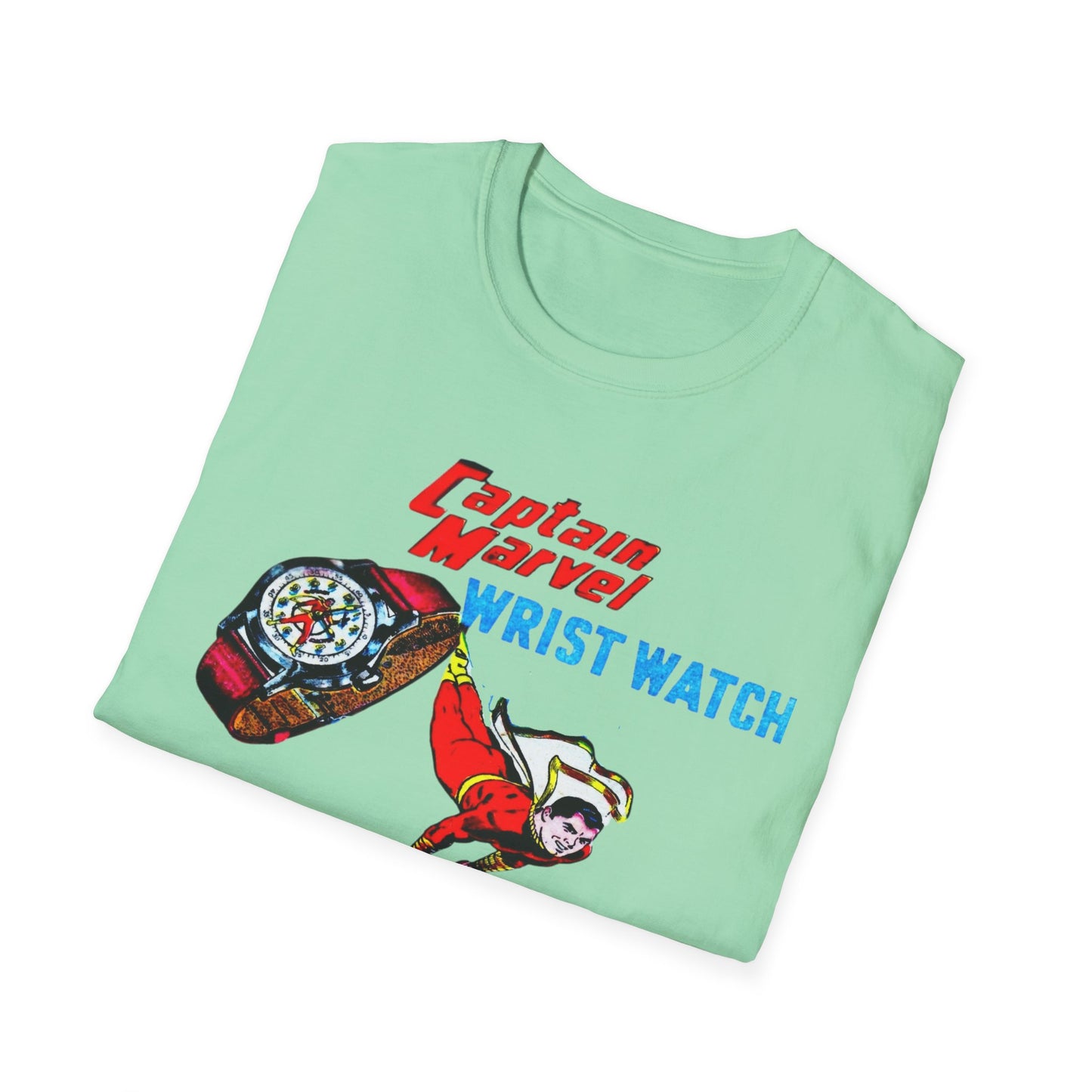 Retro Vintage T-Shirt: 1948 Captain Marvel Wristwatch Ad Unisex Softstyle Tee