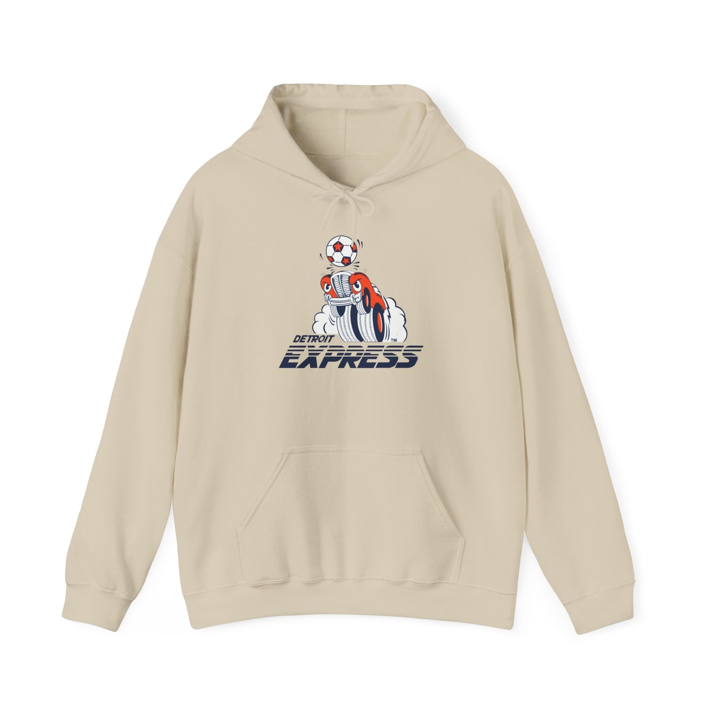 Retro Memphis Express Soccer Hoodie - Cozy 50/50 Cotton Blend, Kangaroo Pocket & Adjustable Hood