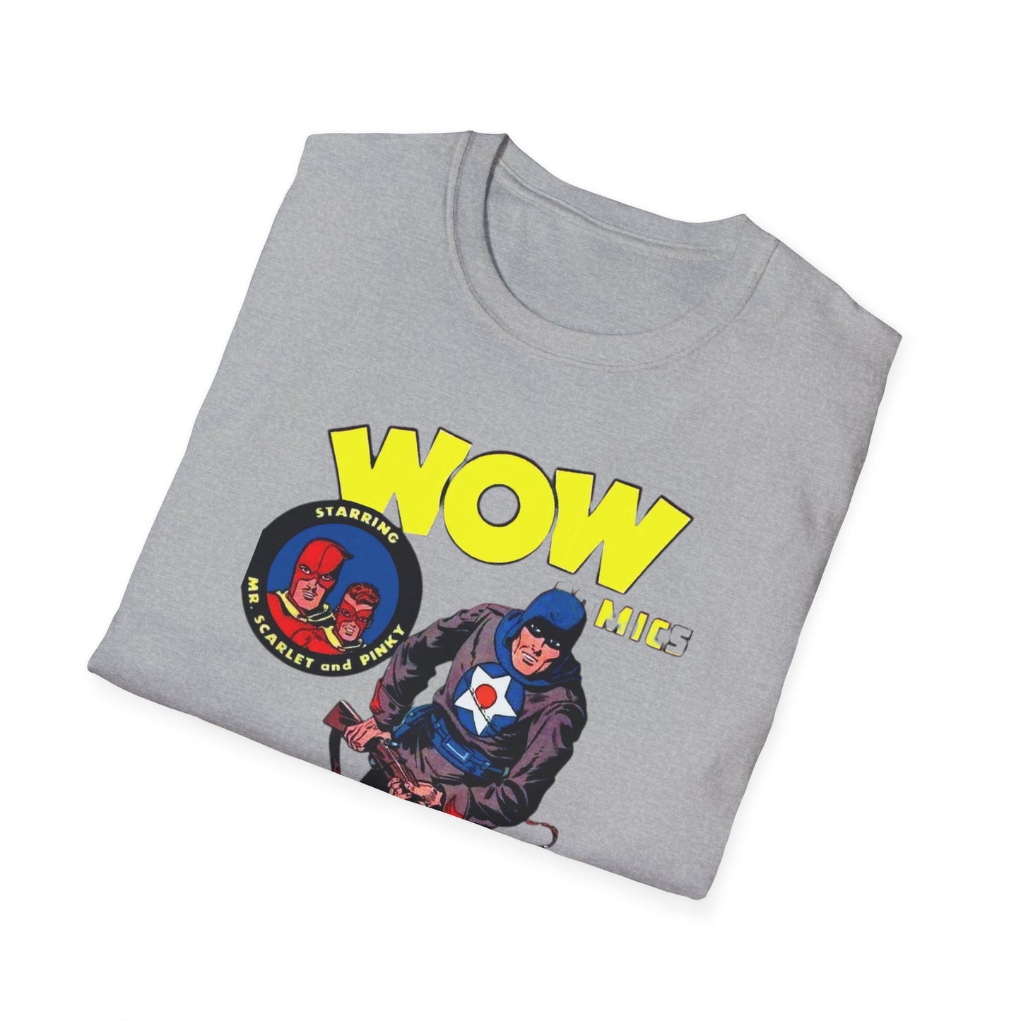 Retro Wow Comics T-Shirt - 100% Cotton, Classic Fit, Perfect for Comic Enthusiasts