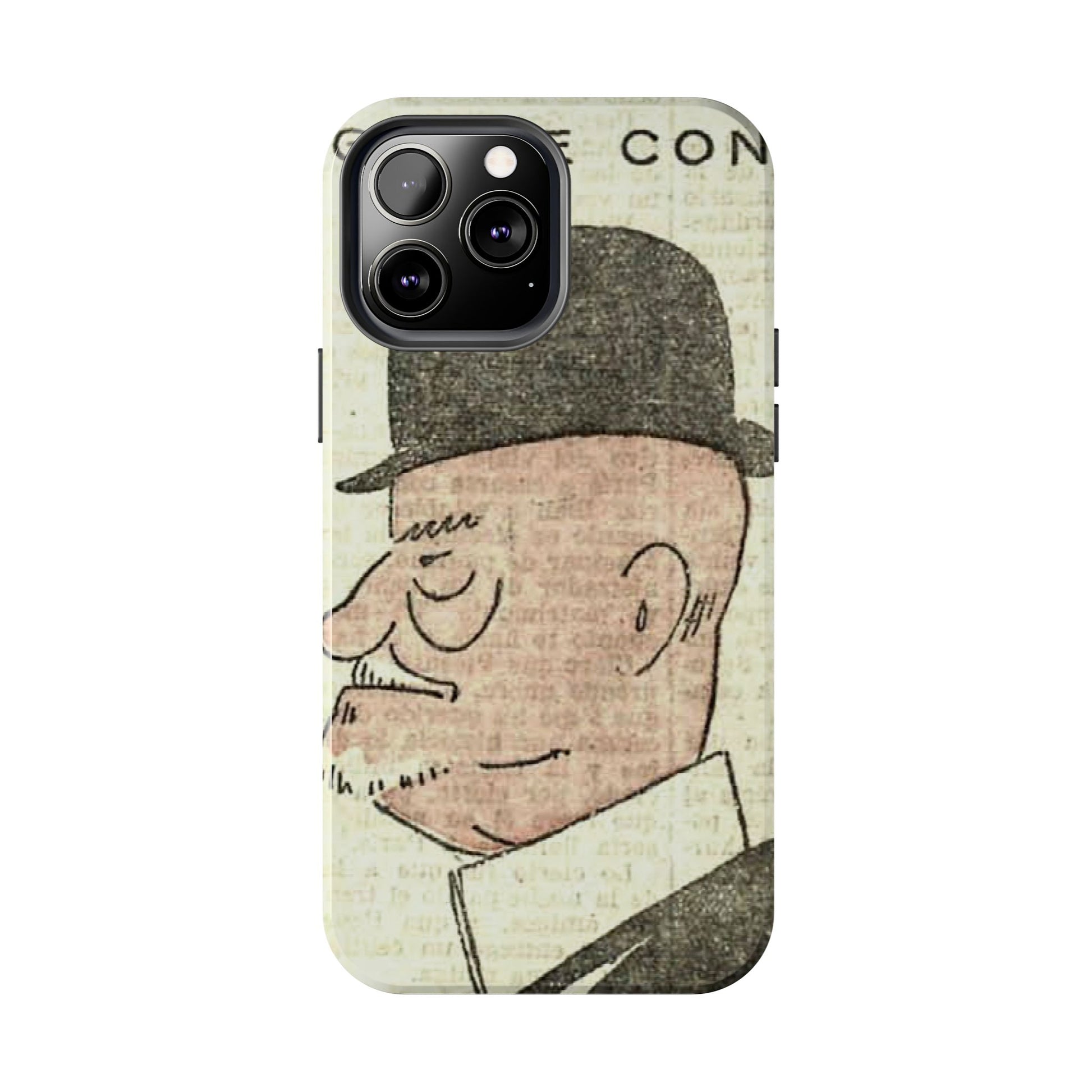 Dapper Gent in Bowler Hat Phone Case - Old School Male 