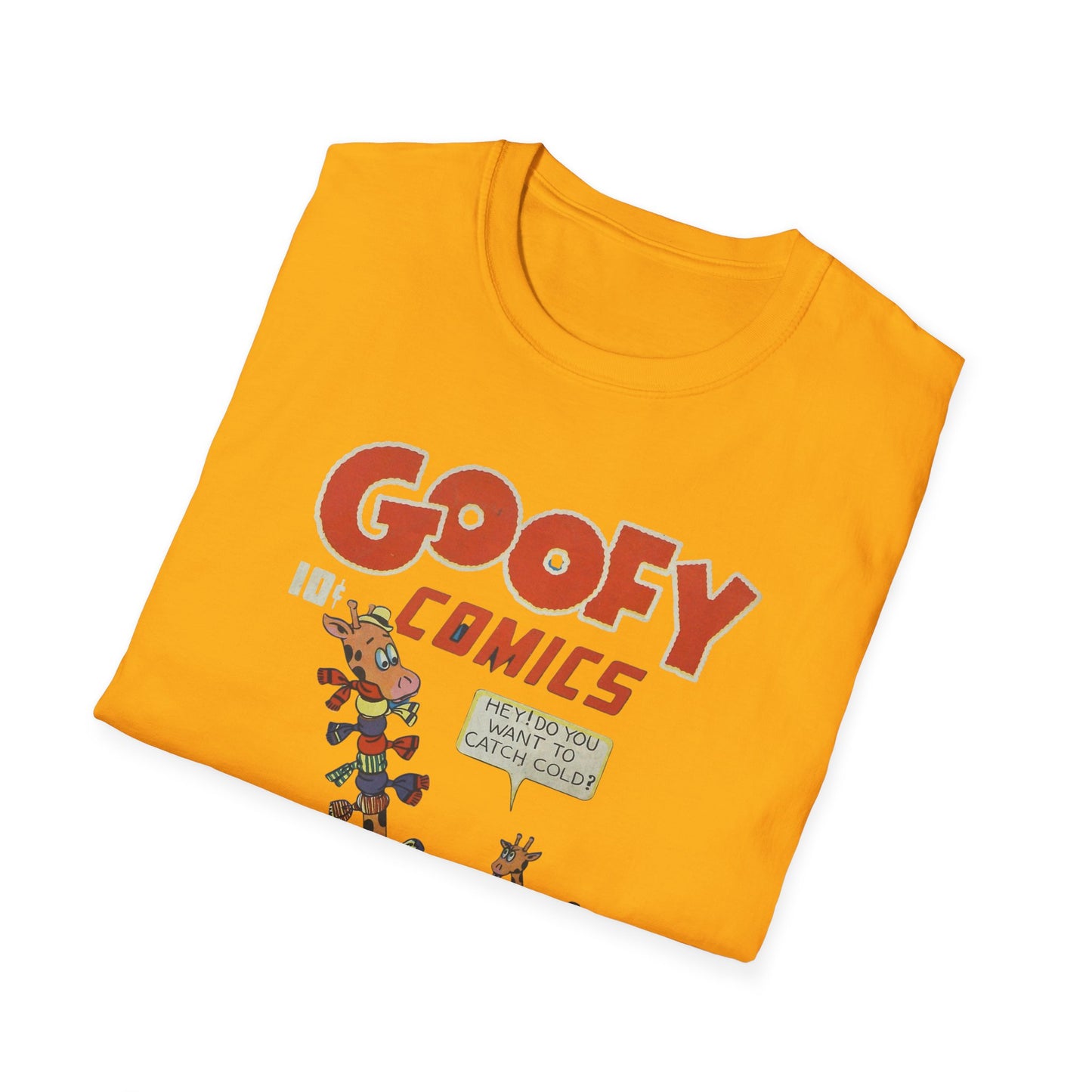 Retro Goofy Comics Giraffe T-Shirt | Unique Comic Book T-Shirts for Quirky Style