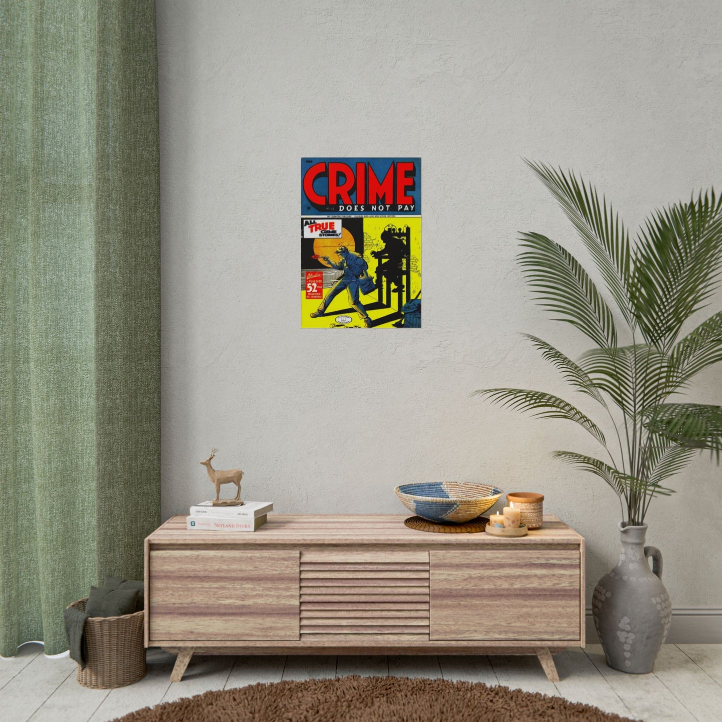 Retro Crime Does Not Pay Comic Book Cover Poster