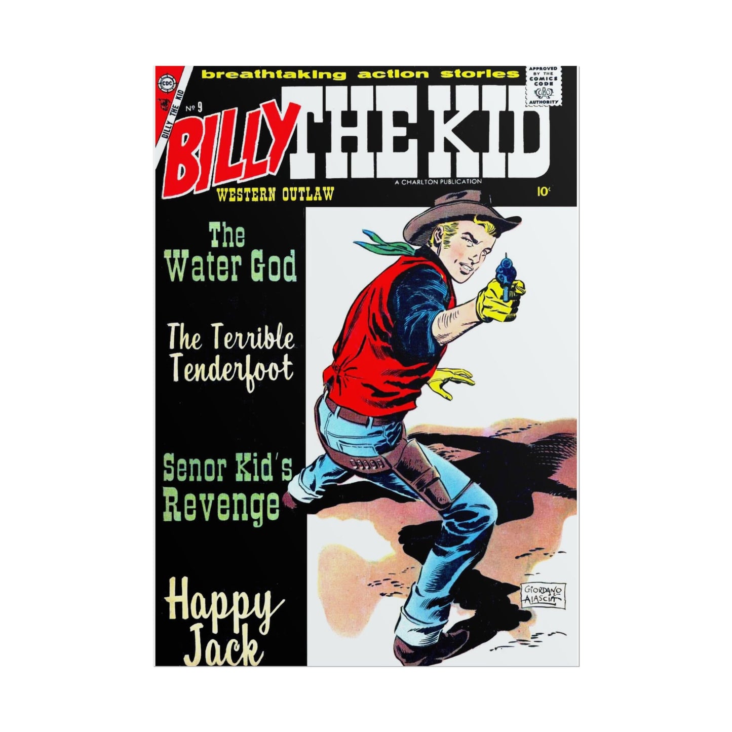 1950s Billy the Kid Comic Cover Poster - Old School Male 