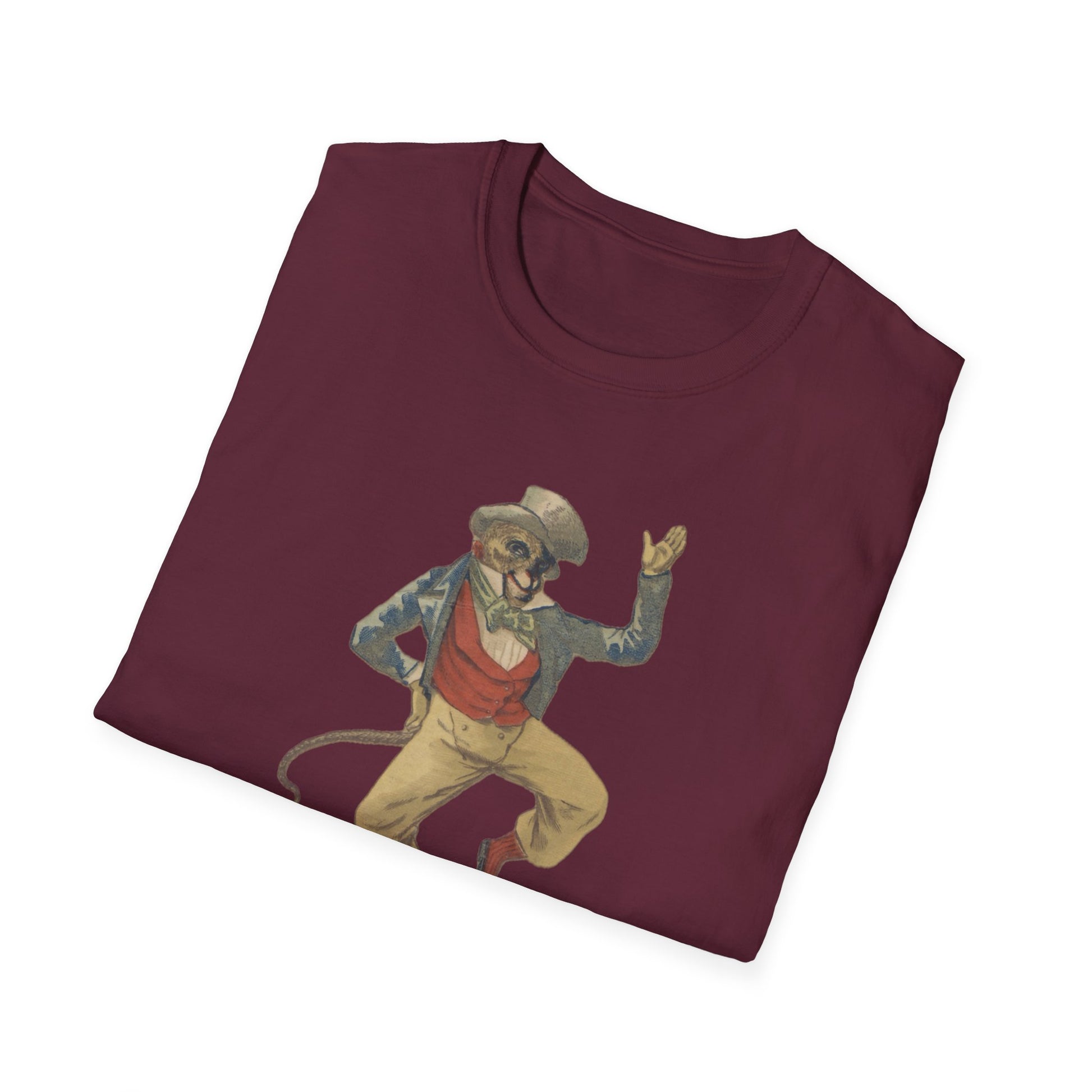 Humorous dancing monkey Unisex Softstyle T-Shirt - Old School Male 