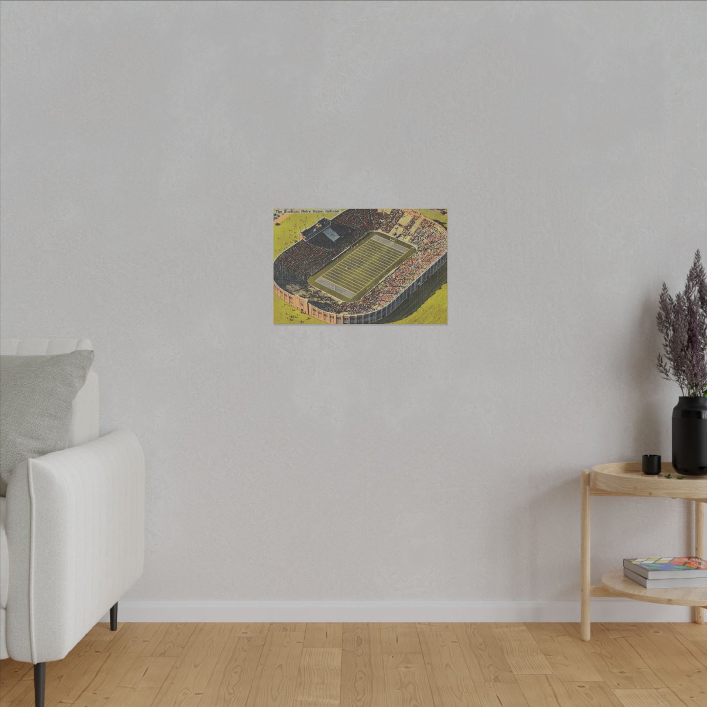 Aerial Canvas Art - Notre Dame University Stadium Illustration