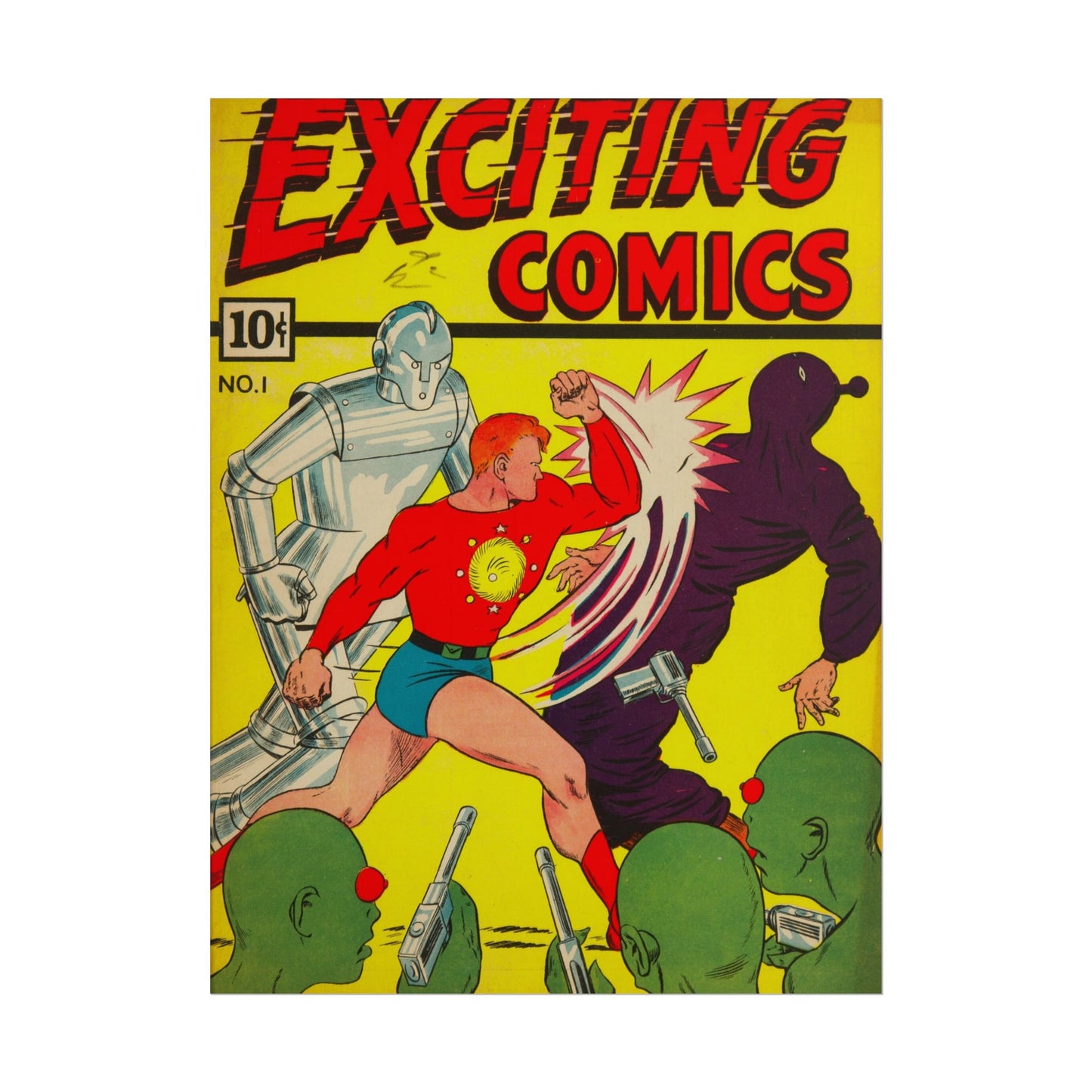 Exciting Comics Rolled Poster Print - Old School Male 