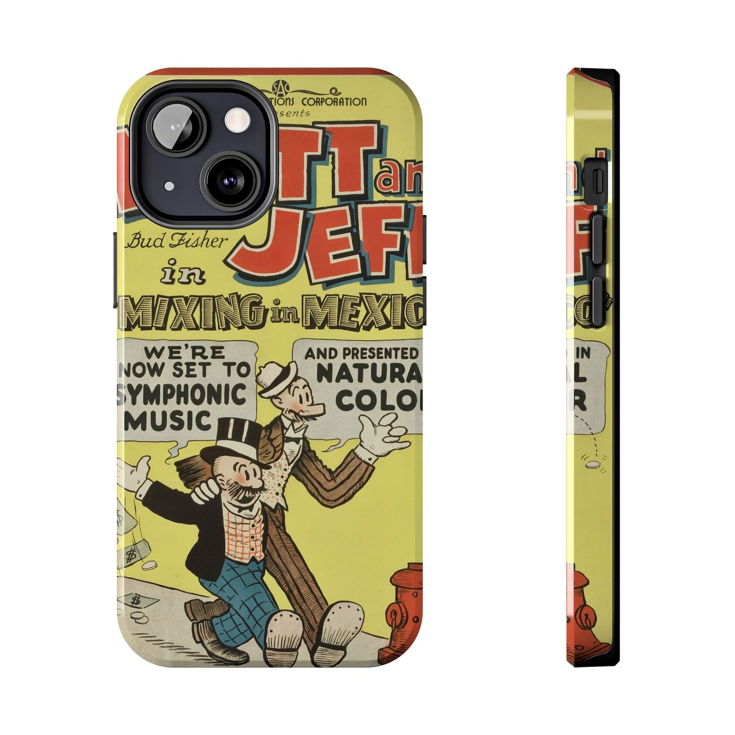 Durable Mutt and Jeff Phone Protection Cases - Old School Male 