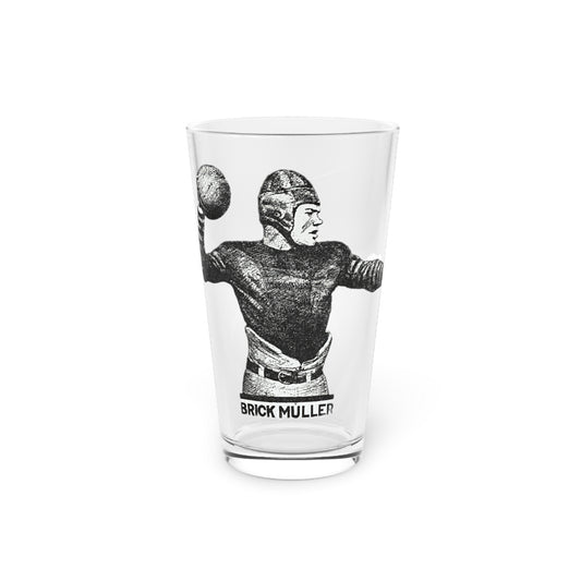 Classic Brick Miller Football Player 16oz Pint Glass