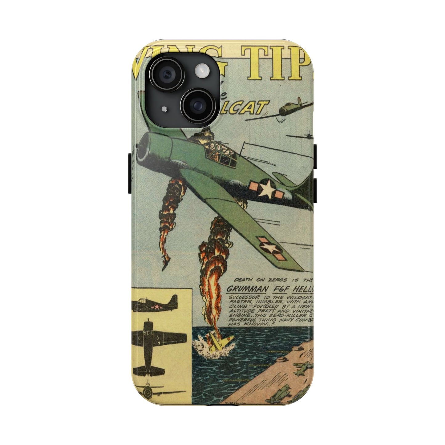 Retro Wings Comic Page Tough Phone Cases - Old School Male 