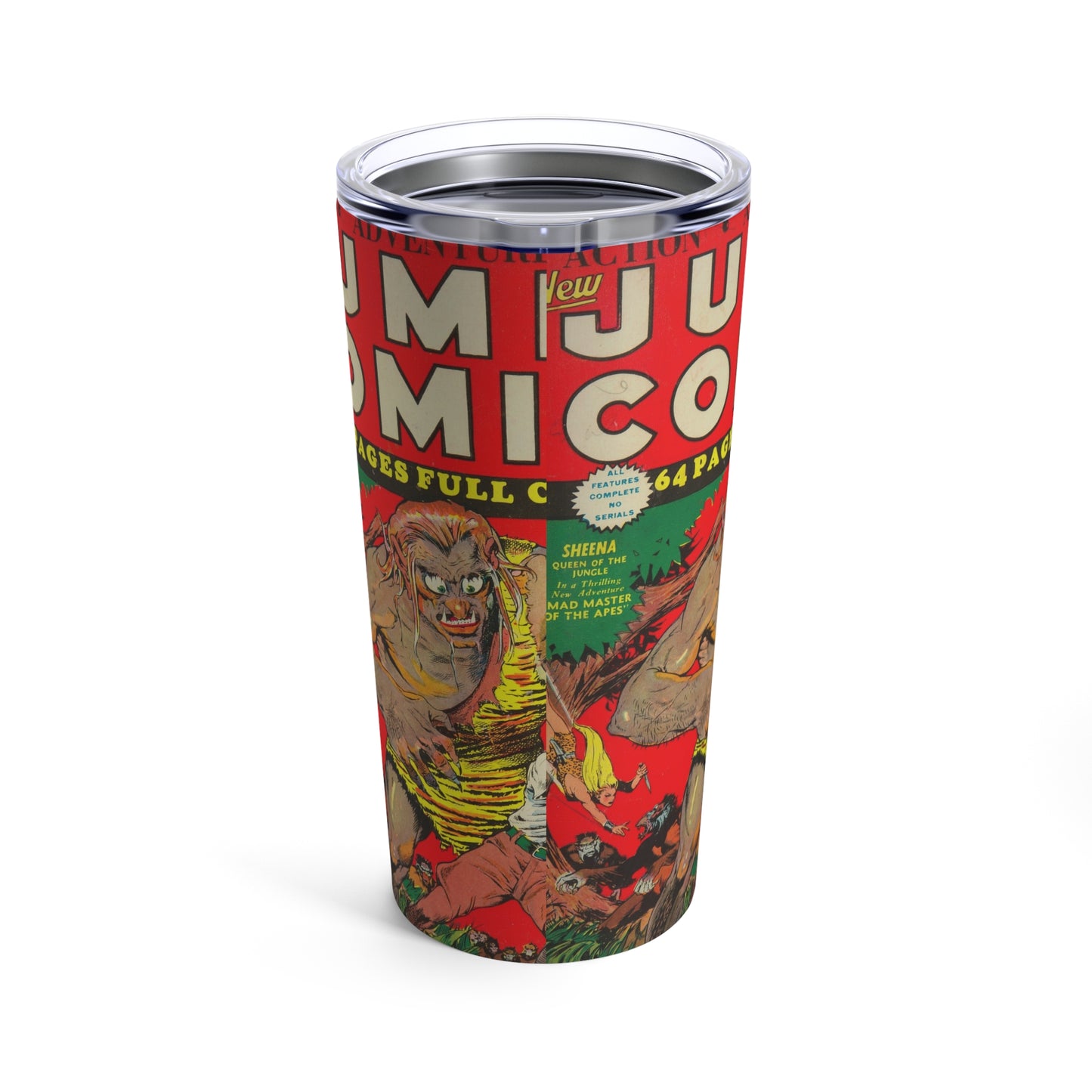 Vintage Jumbo Comic Book Cover Tumbler 20oz - Old School Male 