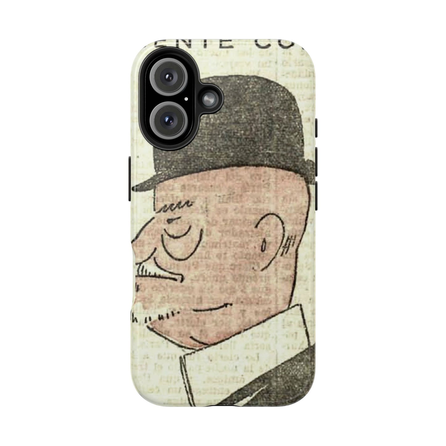 Dapper Gent in Bowler Hat Phone Case - Old School Male 