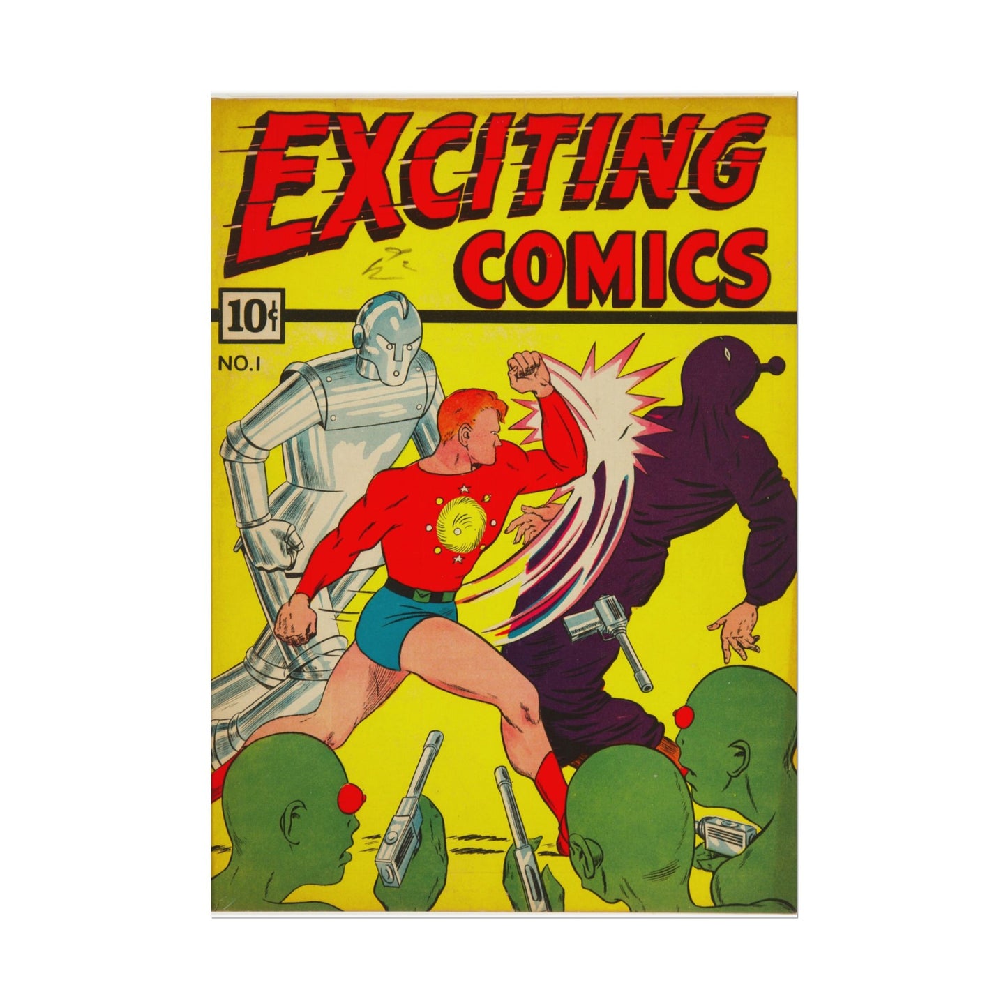 Exciting Comics Rolled Poster Print - Old School Male 