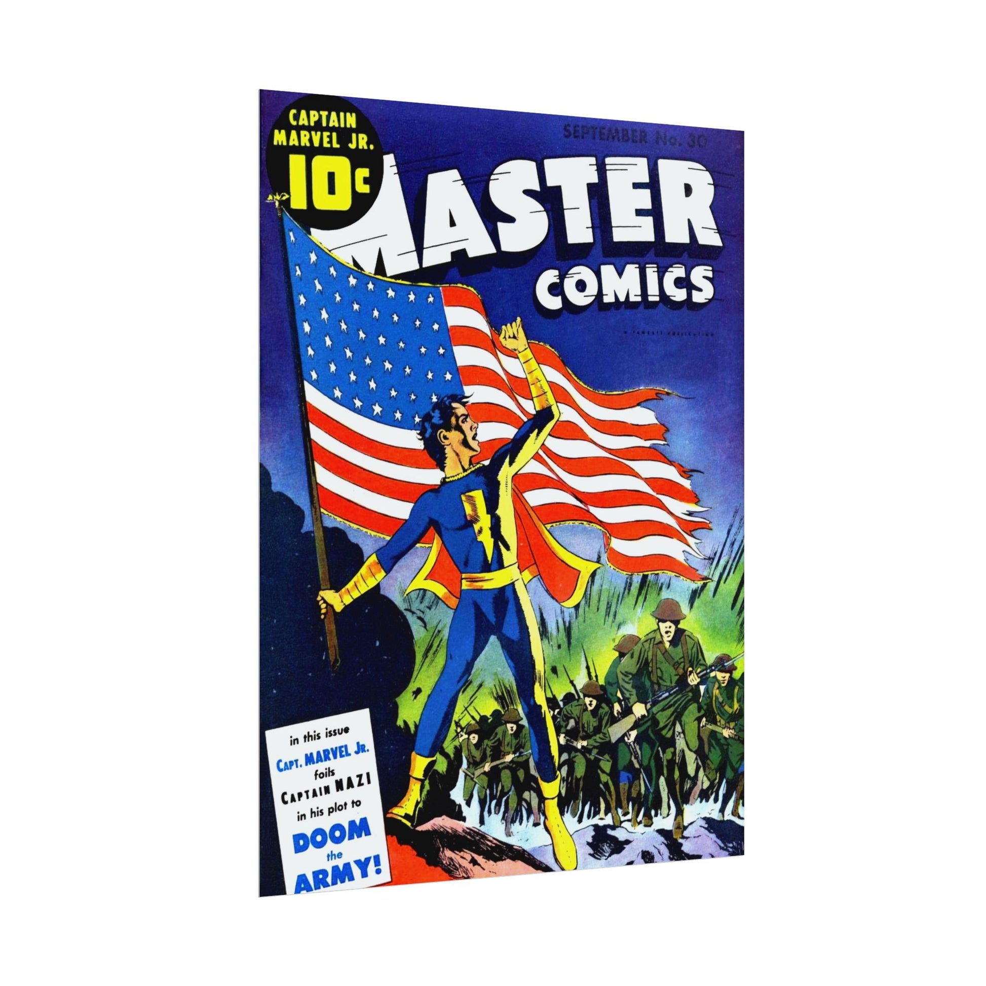 Retro September Number 30 Master Comics Cover Poster - Old School Male 