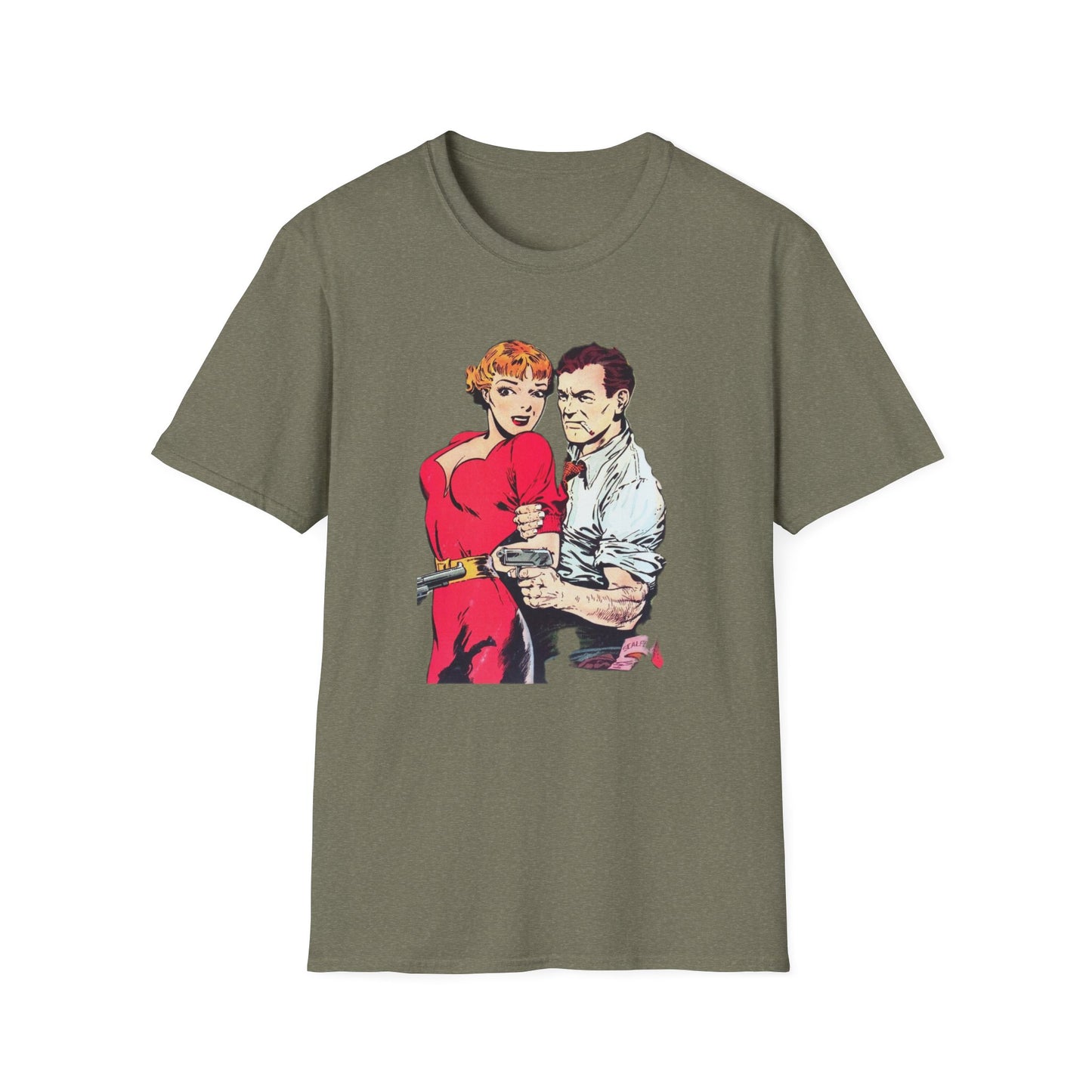 Vintage Comic Style Unisex T-Shirt Featuring Dynamic Duo