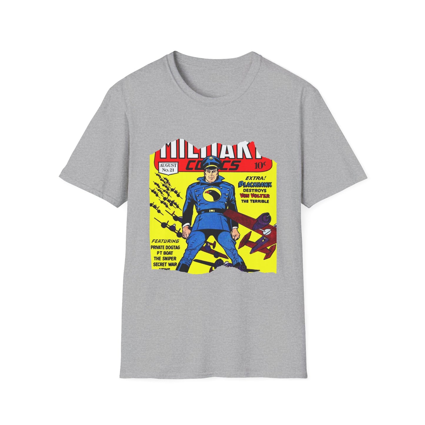 Vintage-Inspired Comic Cover Unisex Softstyle Tee - Old School Male 