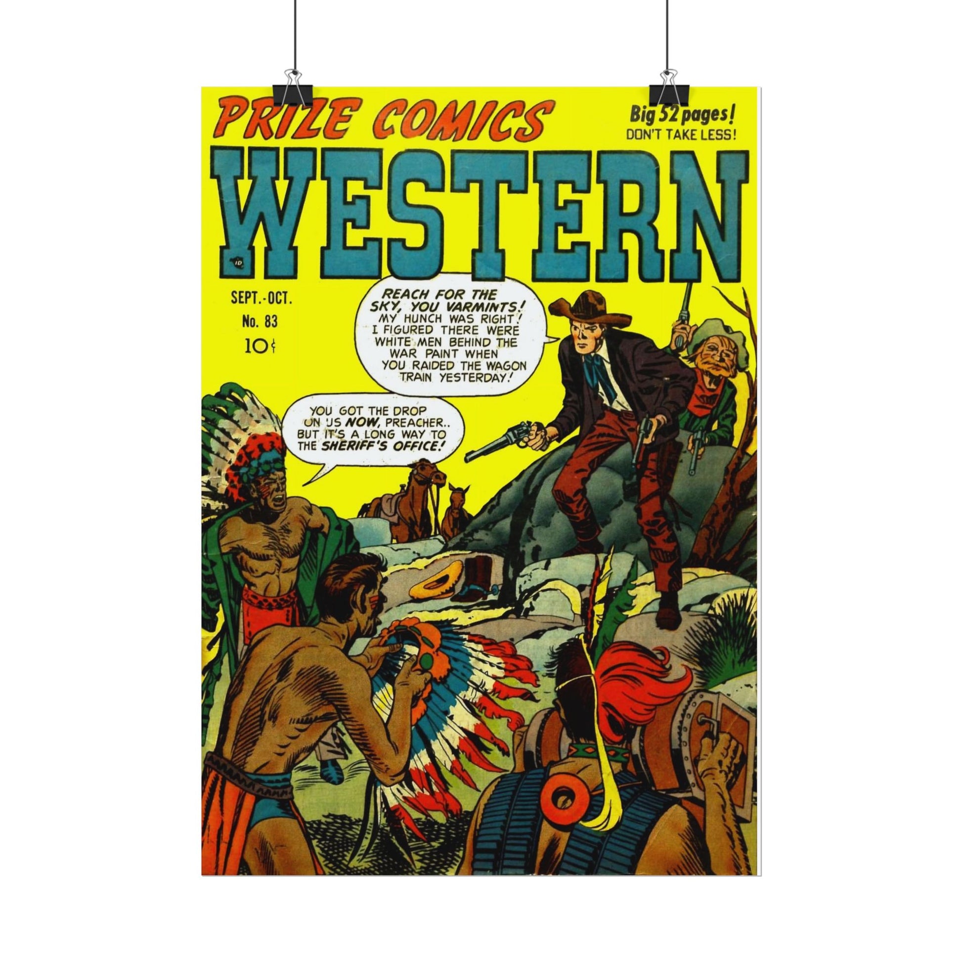 Retro Prize Comics Western Cover Rolled Poster - Old School Male 