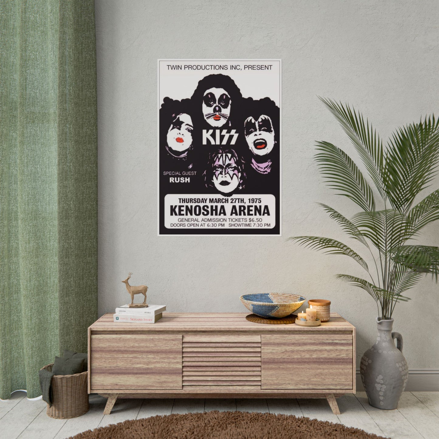 Retro Kiss Concert with Opener Rush at the Kenosha Arena Poster Print