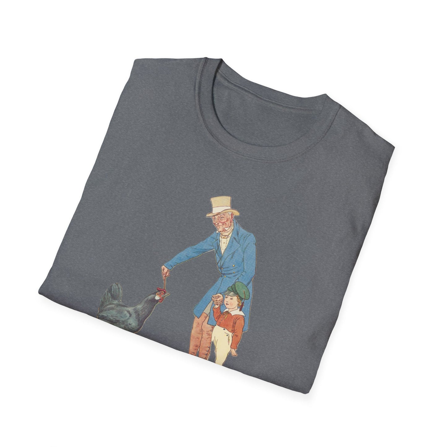 Nostalgic Grandfather-Granddaughter Chicken Feeding Tee