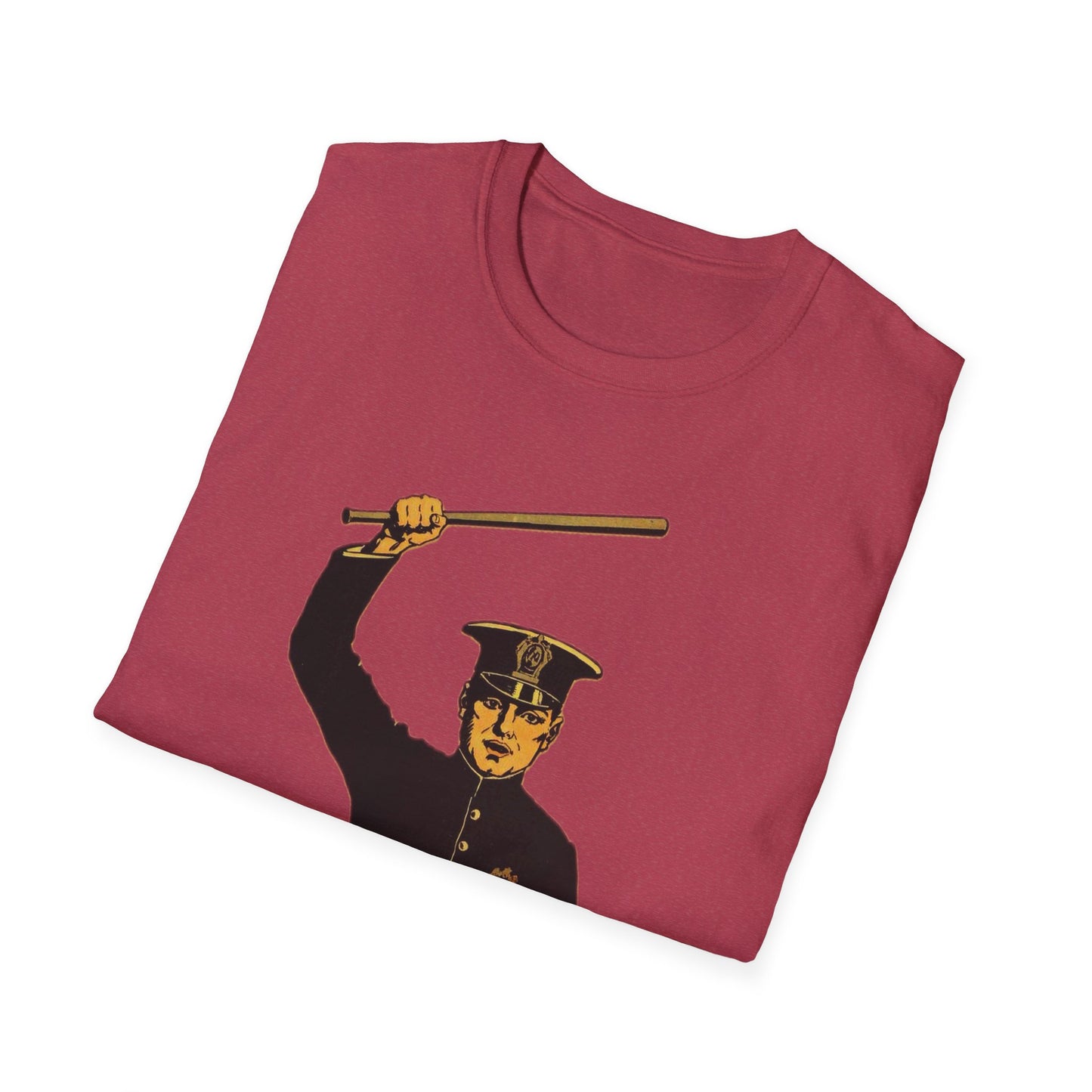 Vintage Policeman with Nightstick Unisex Softstyle Tee